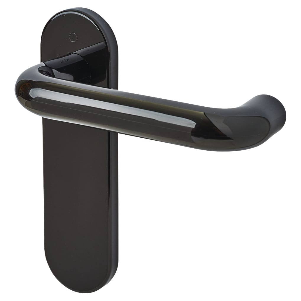 Ebony Black Nylon Steel Core Safety Latch Door Handles - Paris Range - 165 x 46mm - view 2