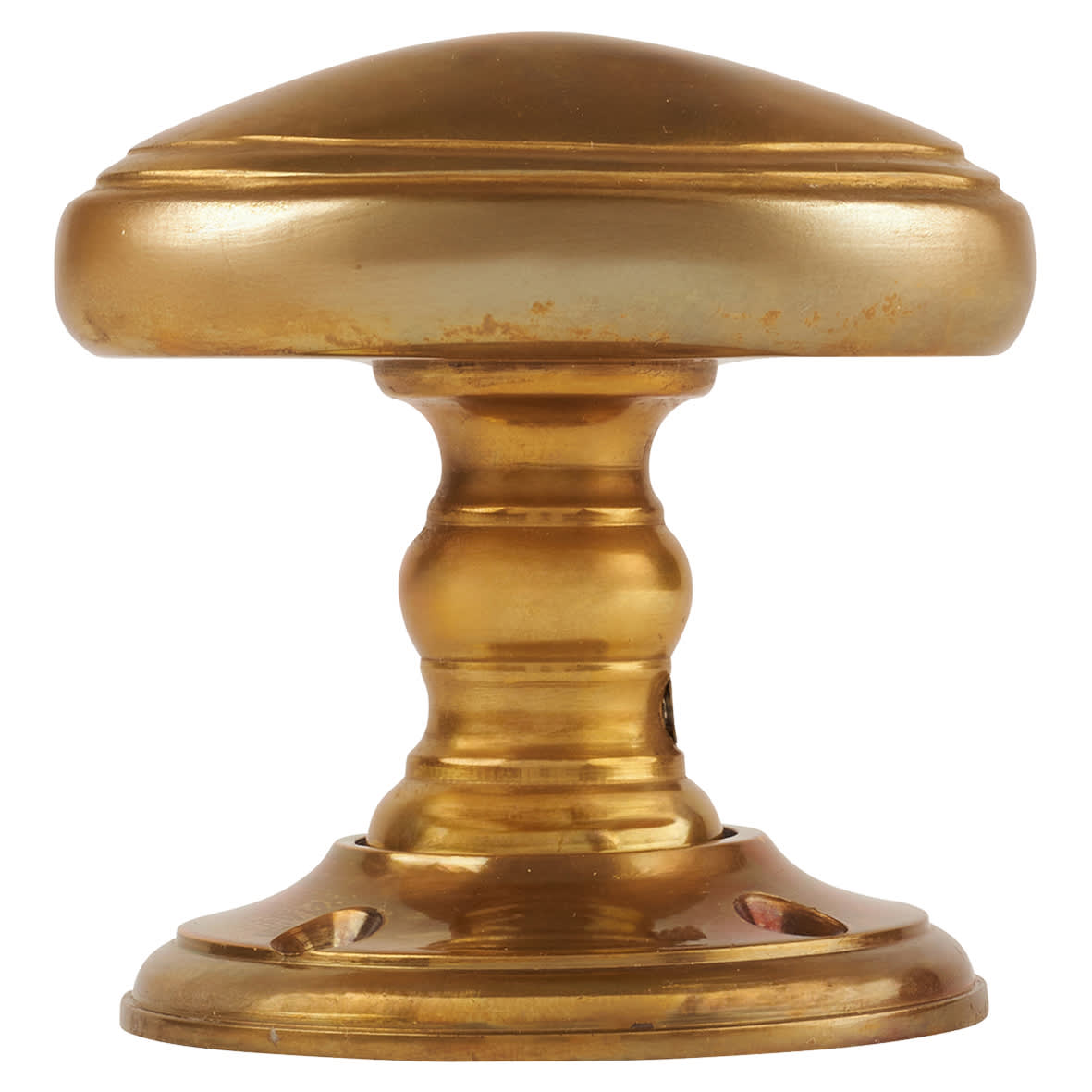 Aged Brass Georgian Oval Mortice/Rim Door Knob - 60mm Rose Diameter - view 3