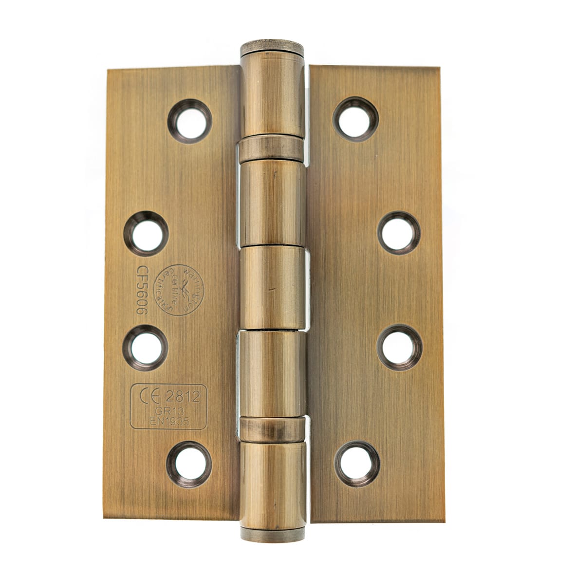 Twin Ball Bearing Grade 13 Butt Fire Door Hinge - 102 x 75 x 3mm - Antique Brass - Pk of 3 - view 2