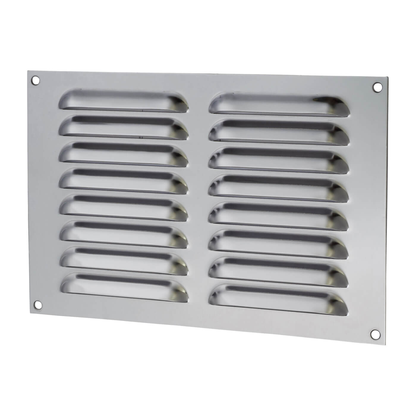 Hooded Louvre Vent - 229 x 152mm - 6650mm² Free Air Flow - Polished Stainless Steel - view 2