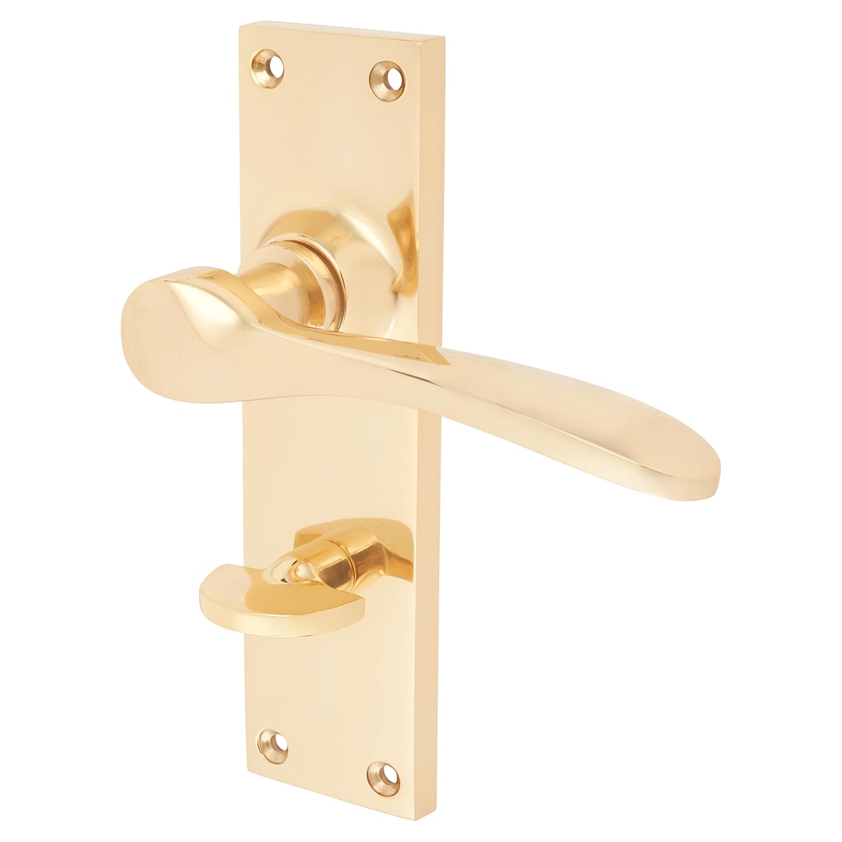 Polished Brass Bathroom Door Handles - Buckingham Range - 152 x 41mm - view 2