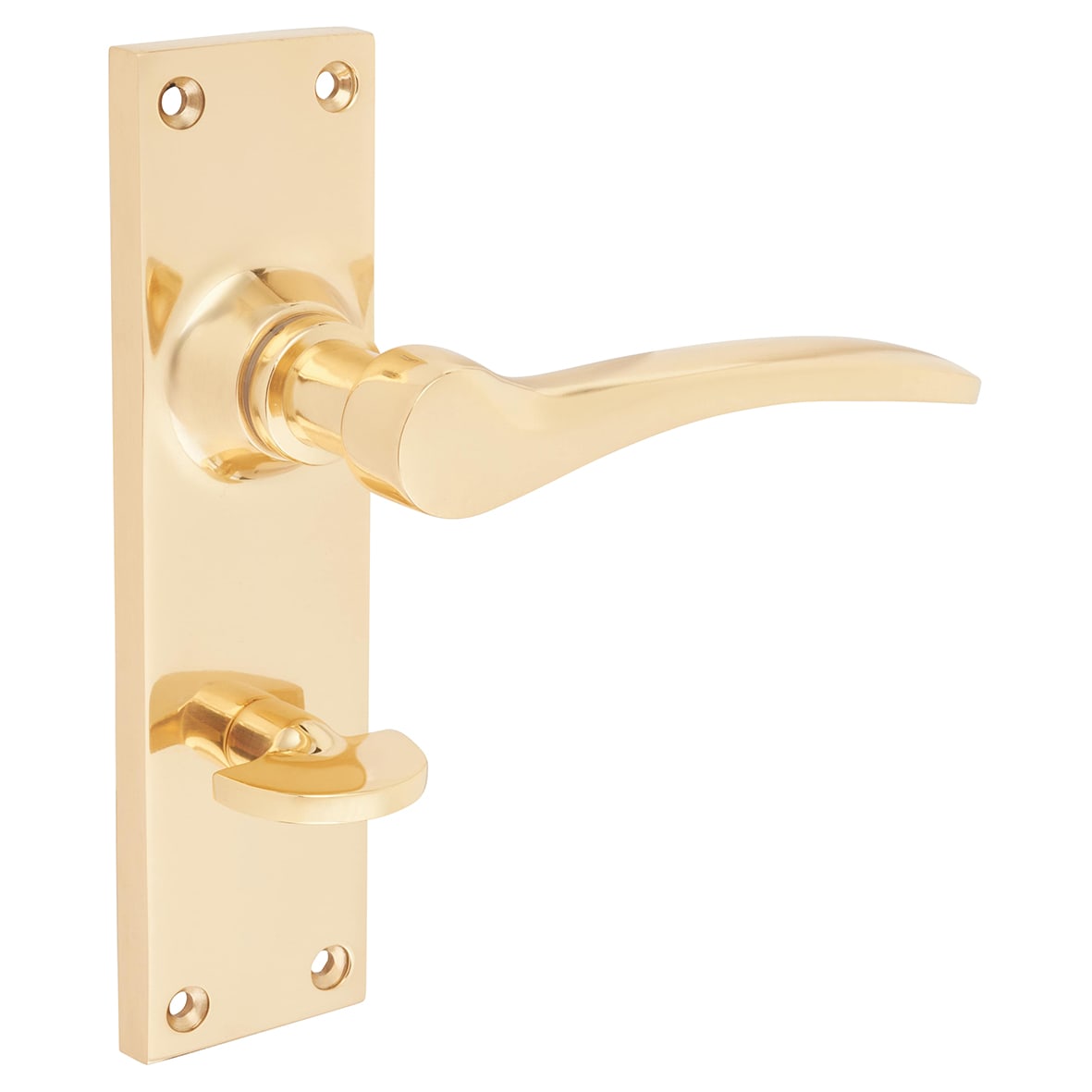 Polished Brass Bathroom Door Handles - Buckingham Range - 152 x 41mm - view 3