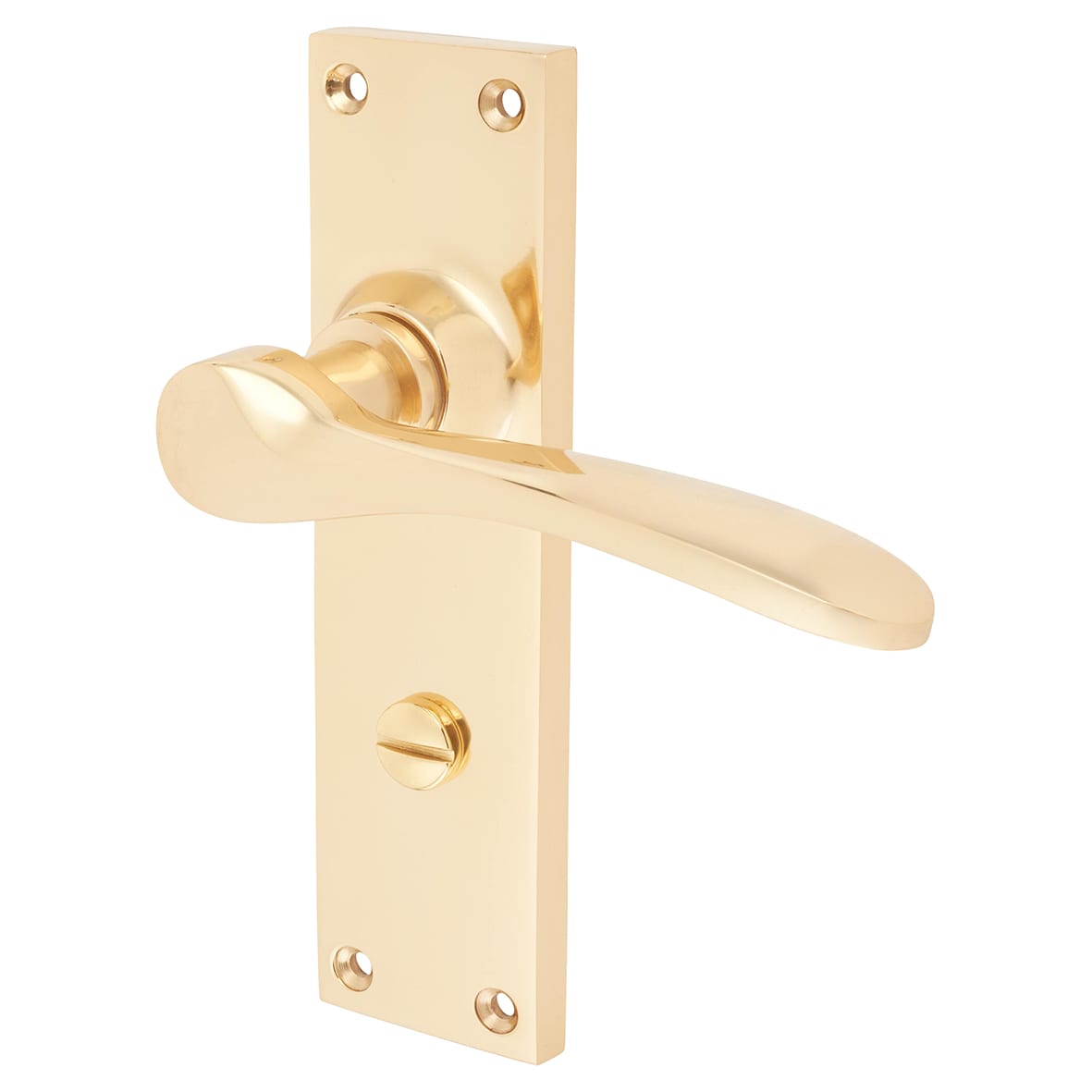 Polished Brass Bathroom Door Handles - Buckingham Range - 152 x 41mm - view 4