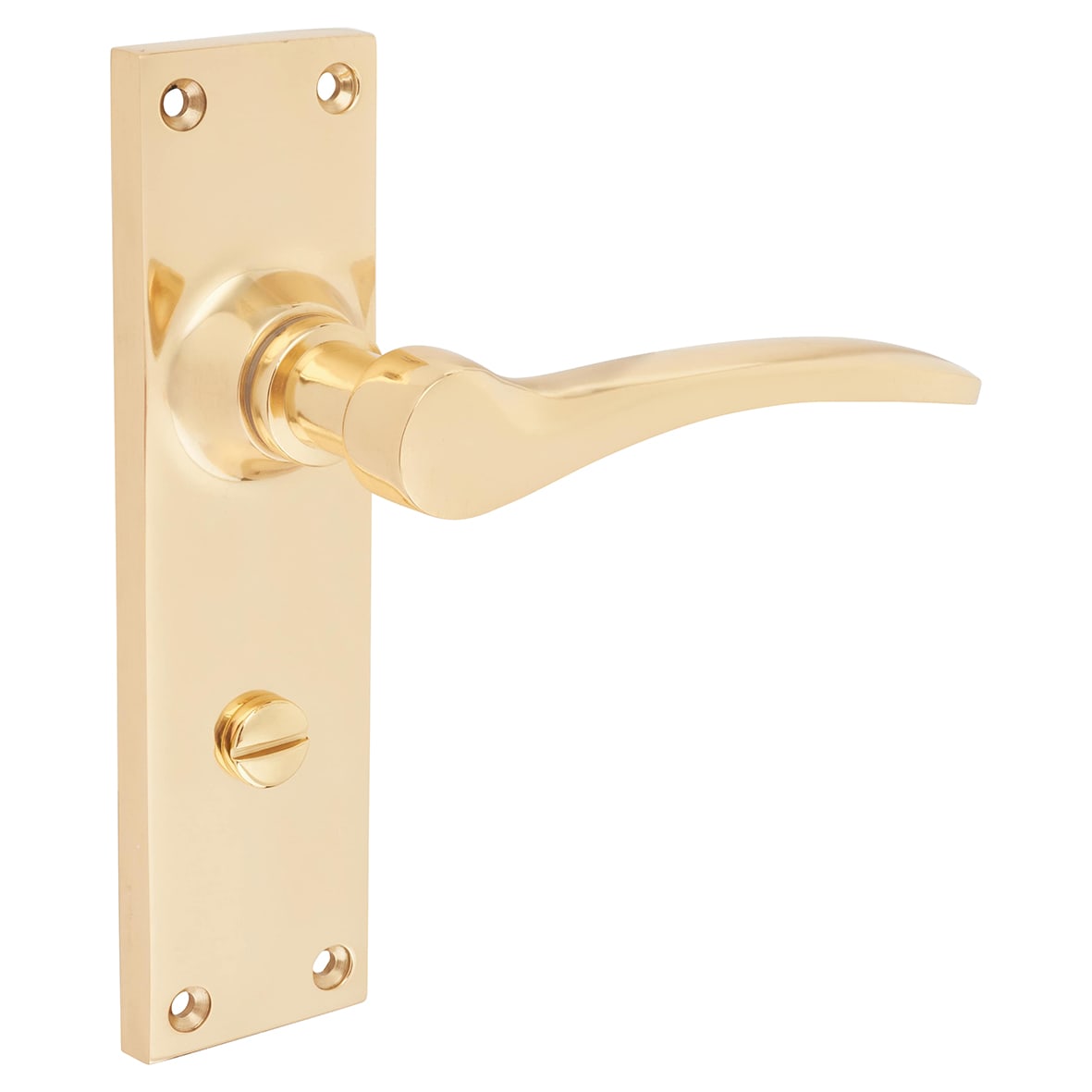 Polished Brass Bathroom Door Handles - Buckingham Range - 152 x 41mm - view 5