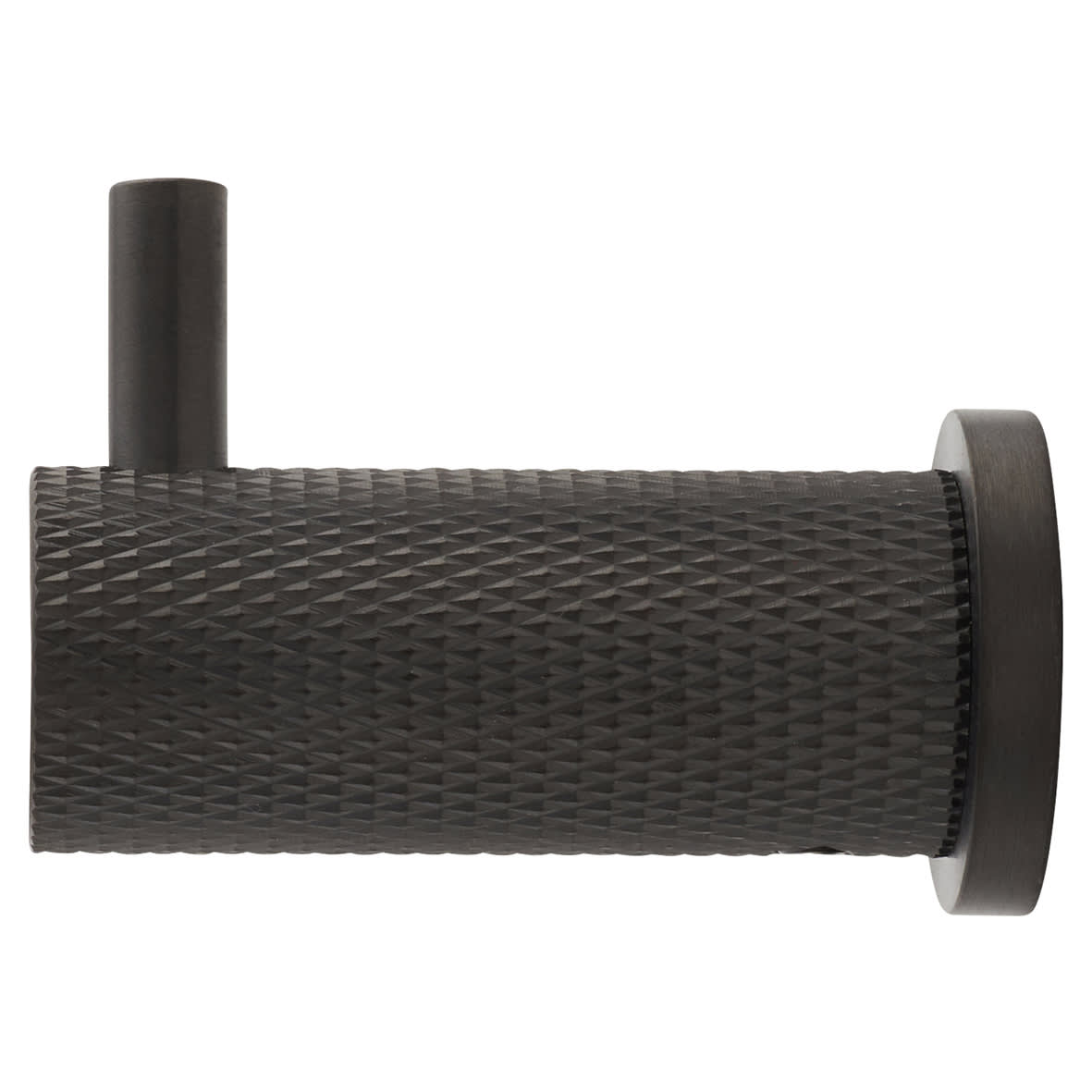 Brunel Diamond Knurled Single Coat Hook - 48 x 25mm - PVD Dark Bronze - view 2