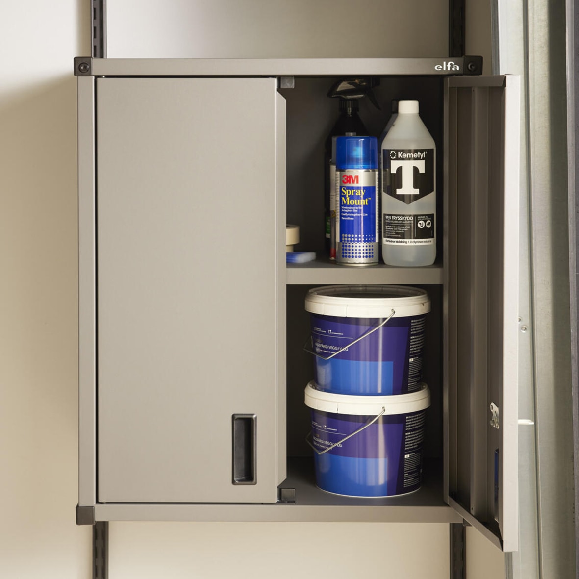 Garage+ Storage Top Track System - Upper Storage Cabinet - 709 x 605 x 348mm - Matt Grey - view 2