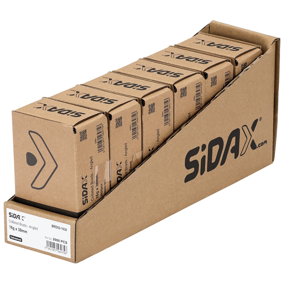 Second Fix Brad Nail - 20° Angled - 16 Gauge x 38mm - Galvanised - Pack of 2000 - view 3