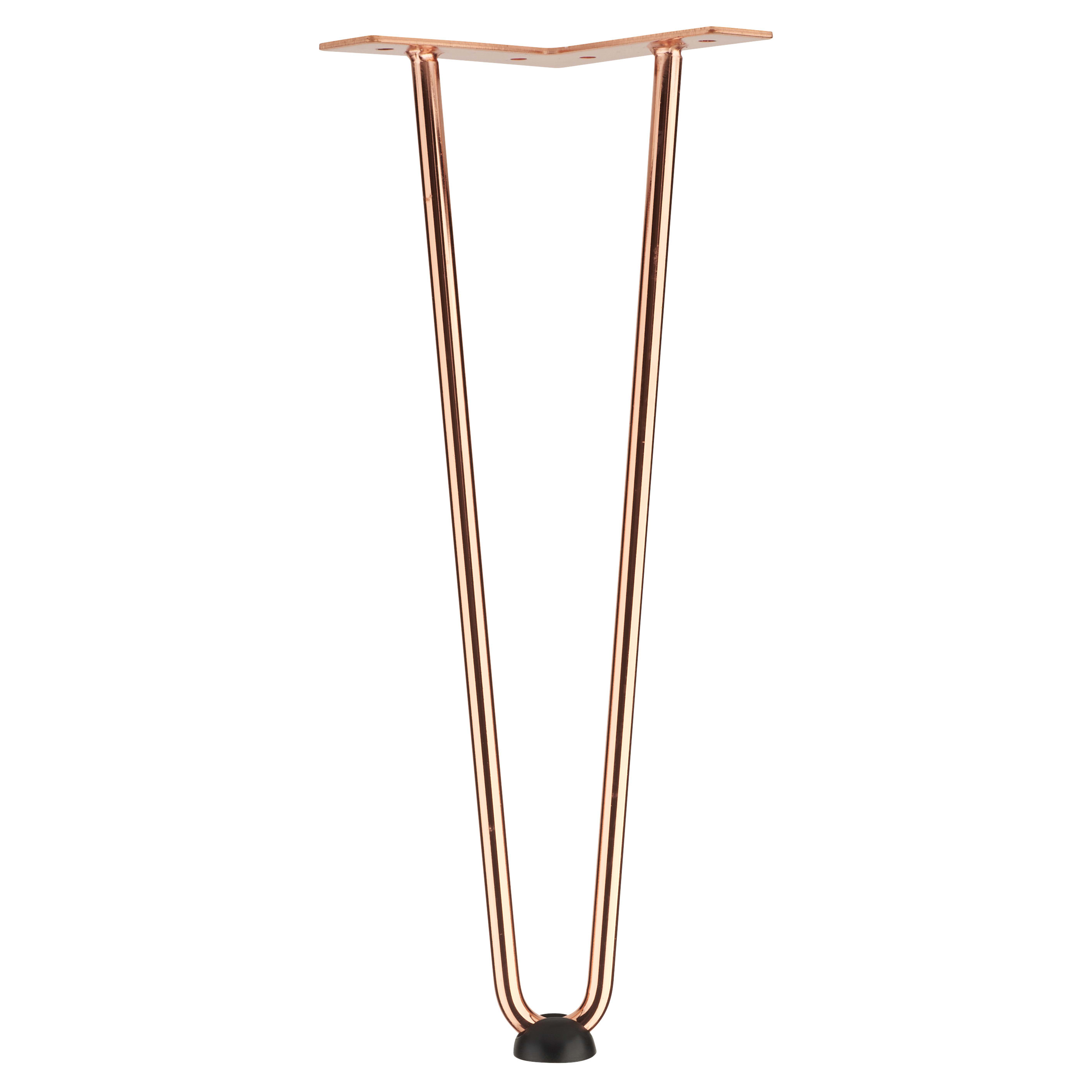 Hairpin Leg - 2 Pin - 350mm Height - Polished Copper - view 4