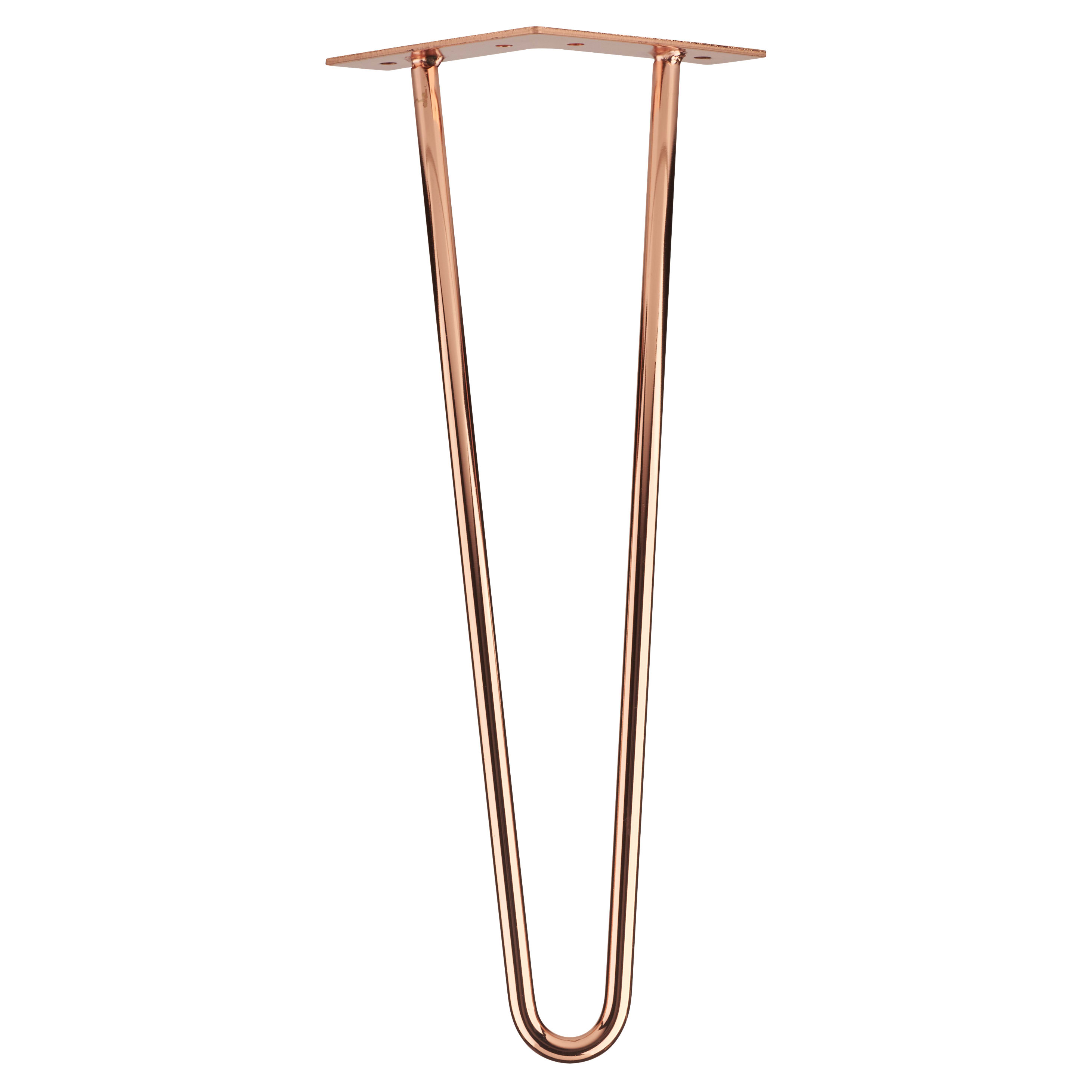 Hairpin Leg - 2 Pin - 350mm Height - Polished Copper - view 5
