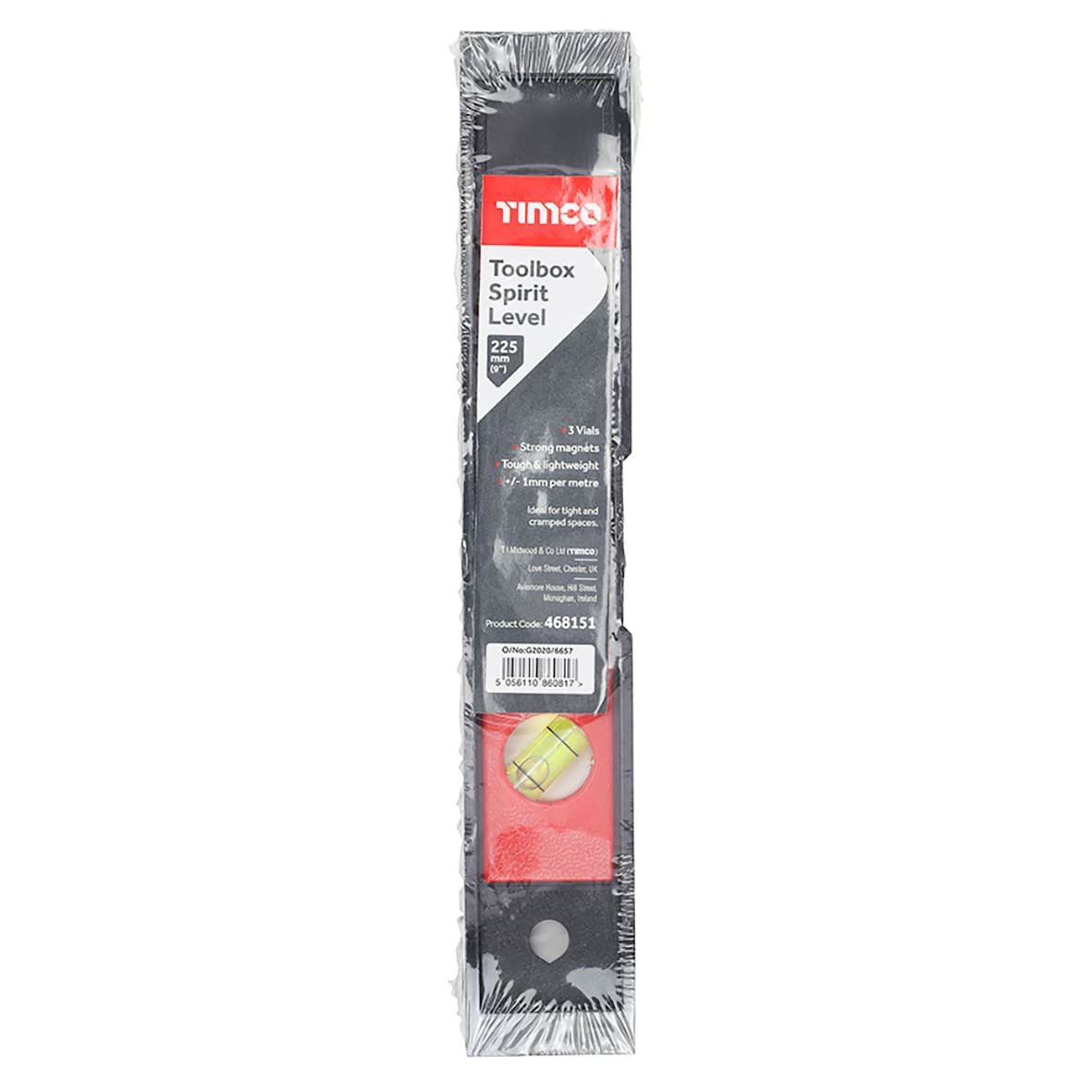 Toolbox Spirit Level - Magnetic - 9"/ 225mm - Plastic - view 2