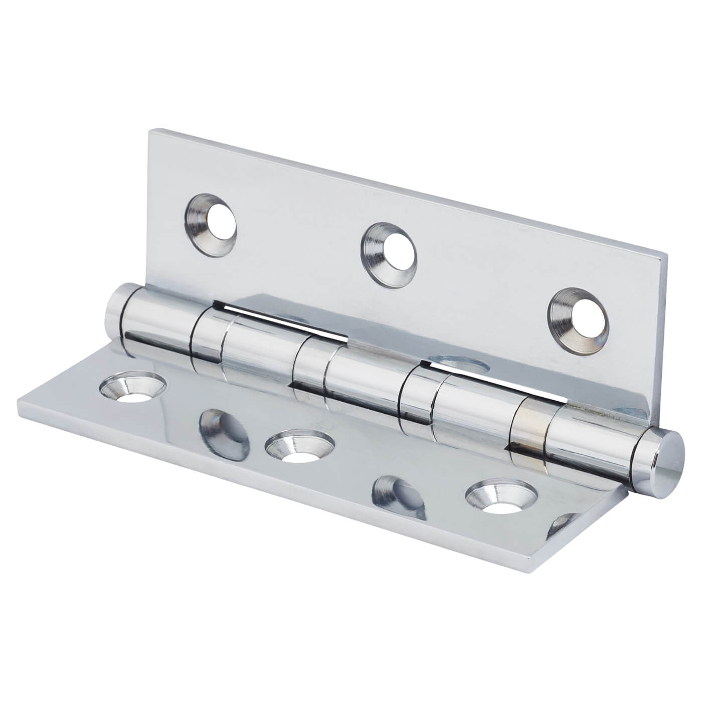 Performance Washered Butt Door Hinge - 75 x 50 x 2.5mm - Polished Chrome - Pair - view 3