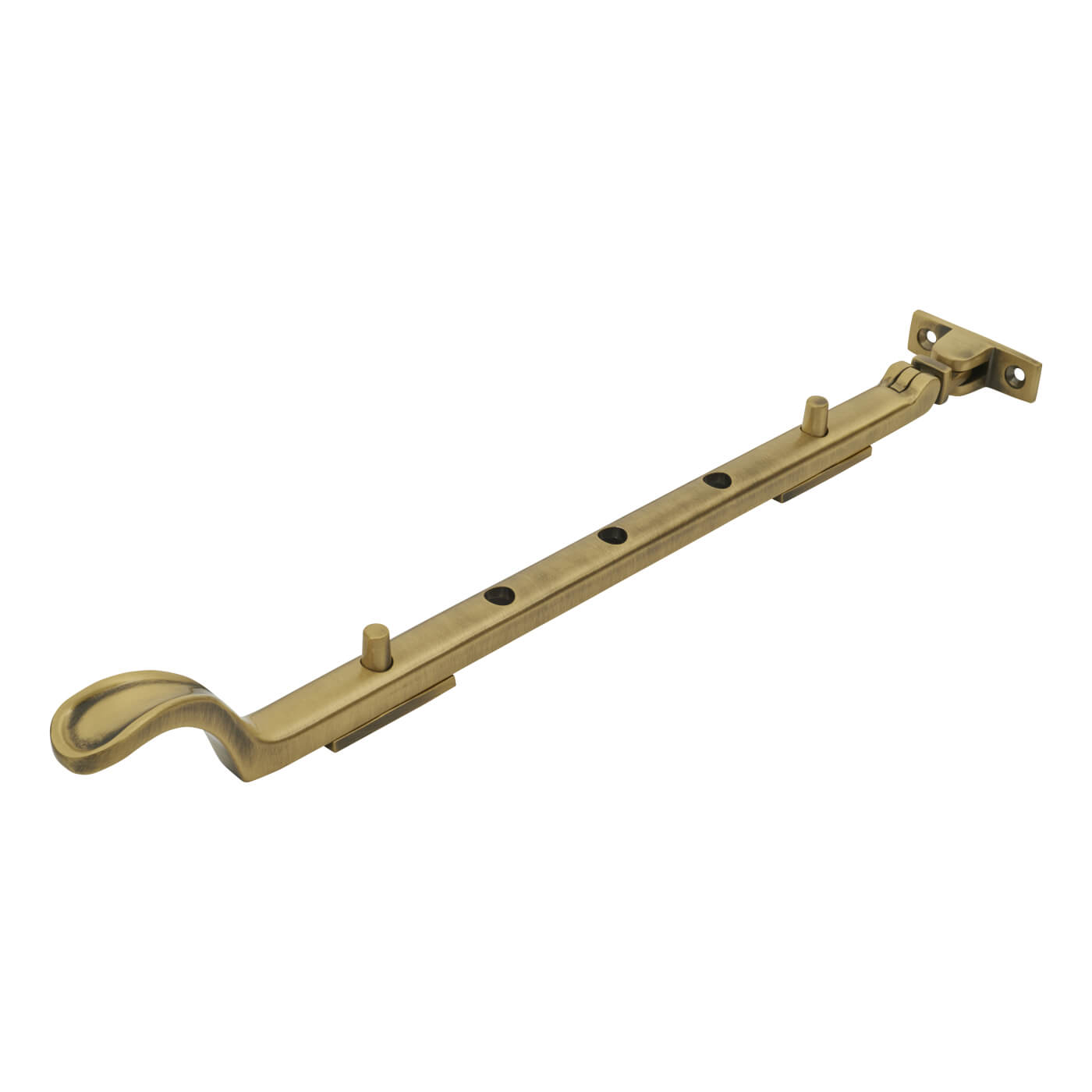 Marcus Spoon End Casement Window Stay - 12"/300mm Length - Antique Brass - view 2