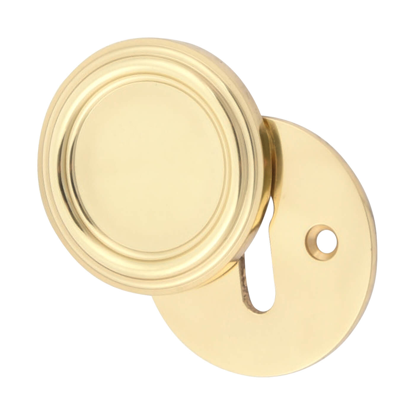 Covered Escutcheon - 42mm Diameter - Keyhole - Polished Brass - view 3