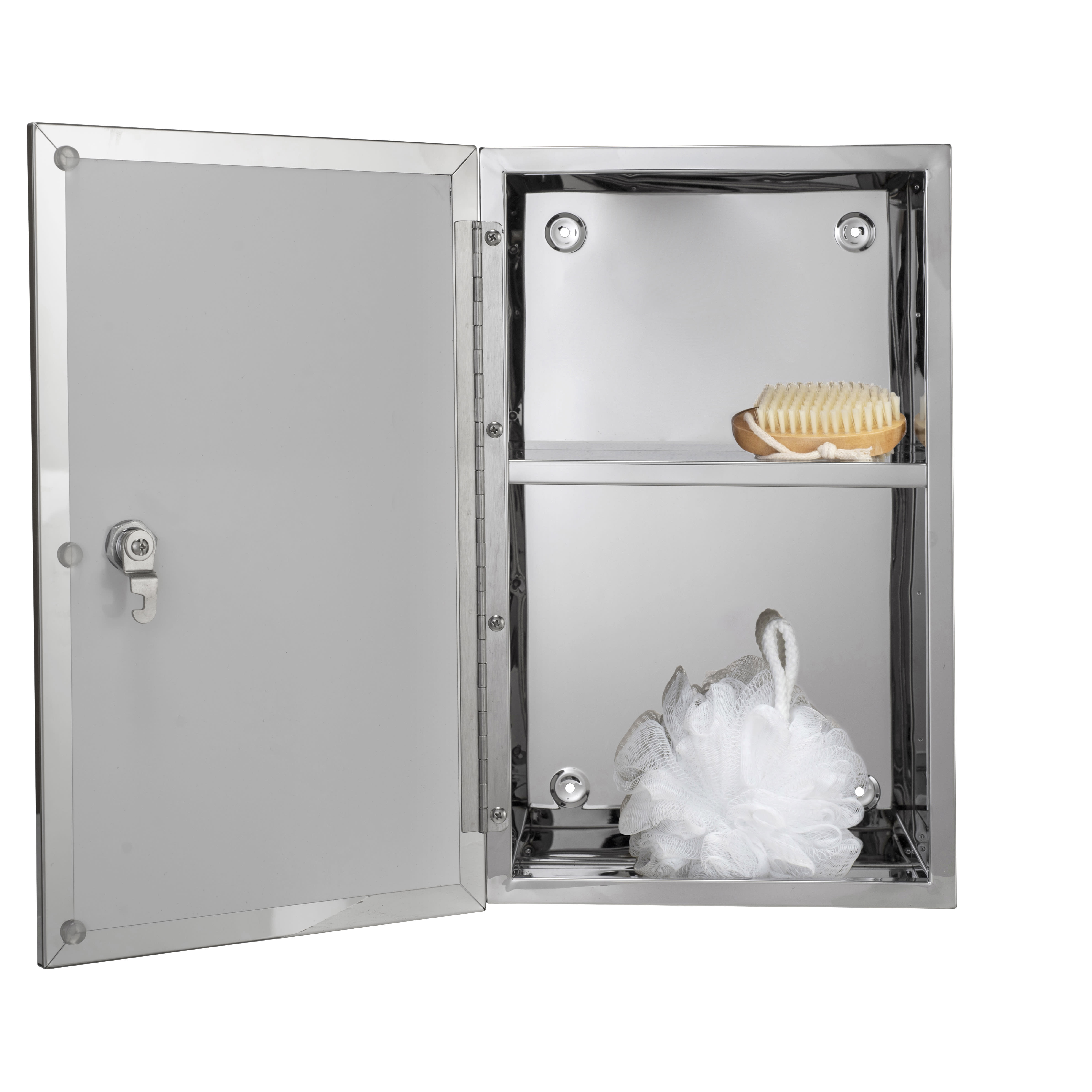 Trent Lockable Medicine Cabinet - 400 x 250 x 130mm - Stainless Steel - view 4