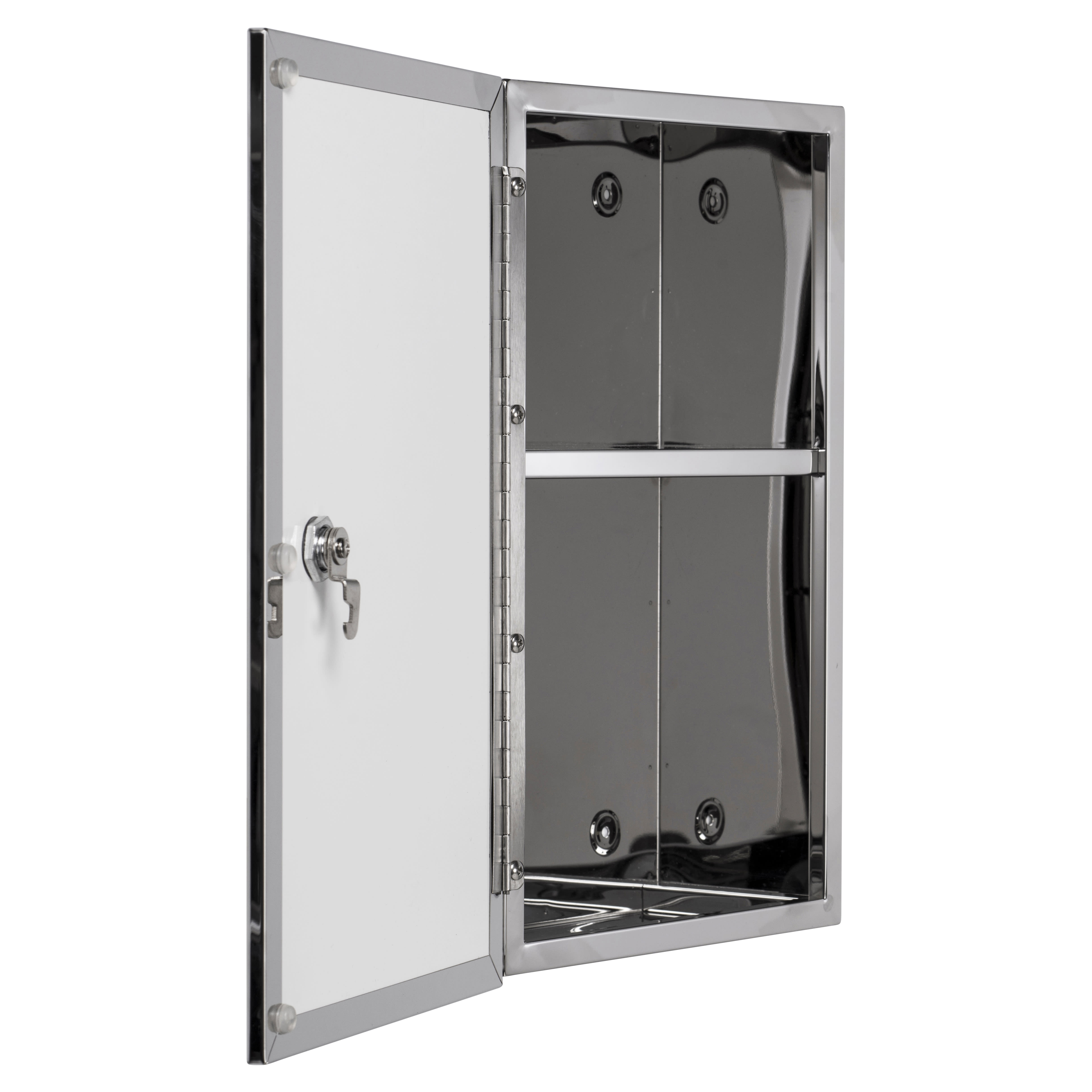 Trent Lockable Medicine Cabinet - 400 x 250 x 130mm - Stainless Steel - view 6