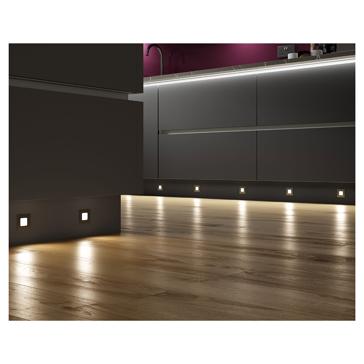 Luce 0.6W LED Square Plinth Light with Driver - 3000K/4000K/5000K CCT - Pack of 4 - view 2