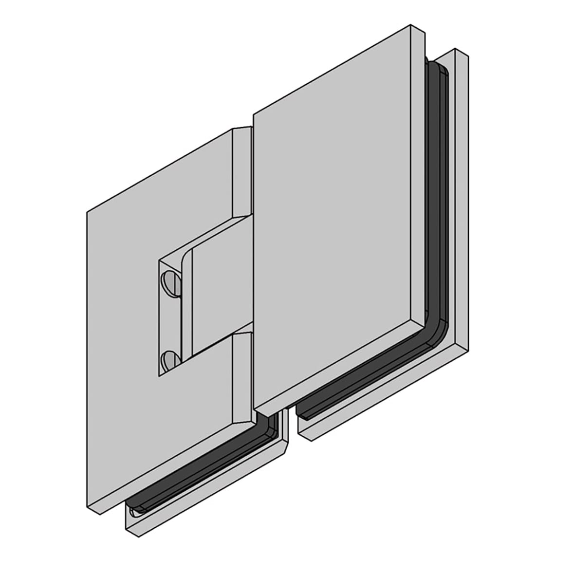 Bilbao Select Glass to Glass Shower Hinge - 180° - 8-12mm Glass - Matt Black - view 4