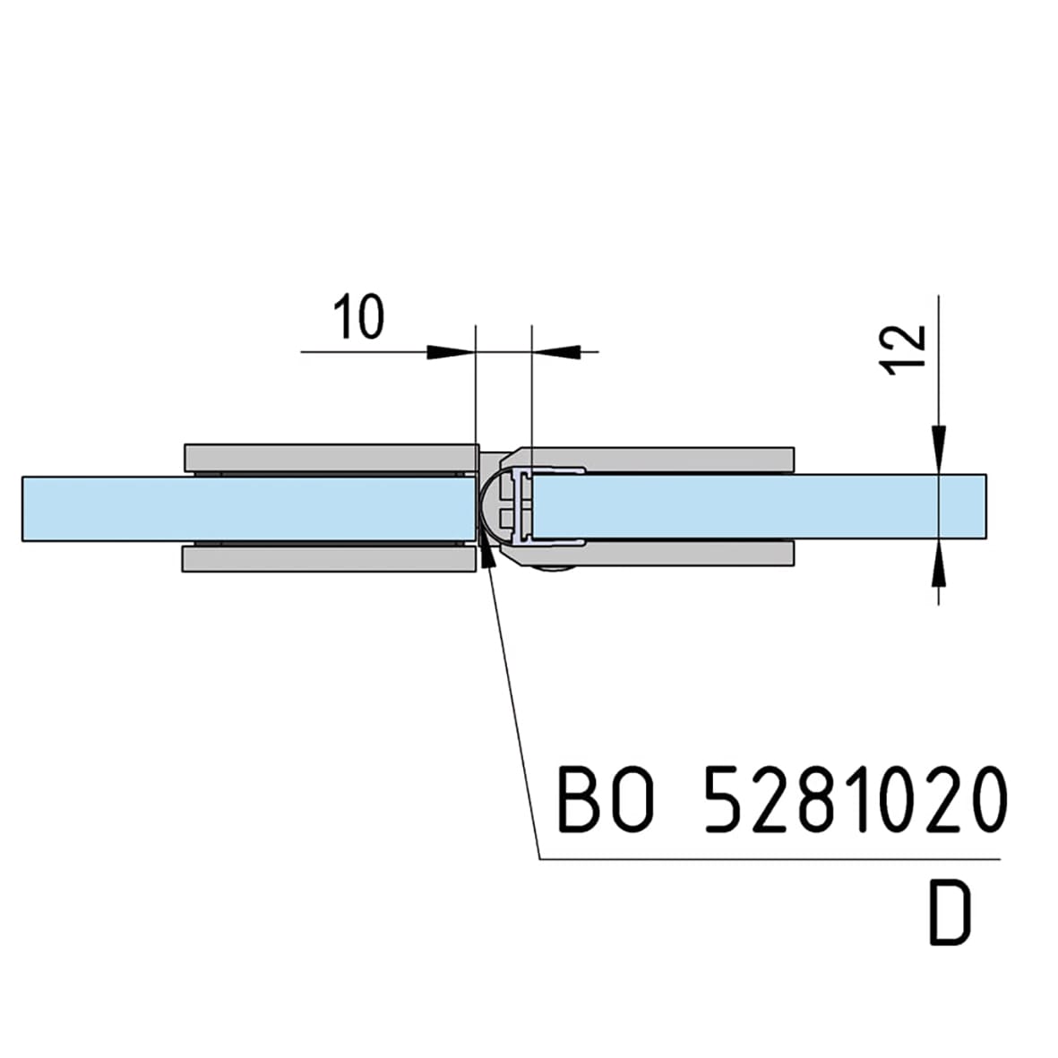 Bilbao Select Glass to Glass Shower Hinge - 180° - 8-12mm Glass - Matt Black - view 7