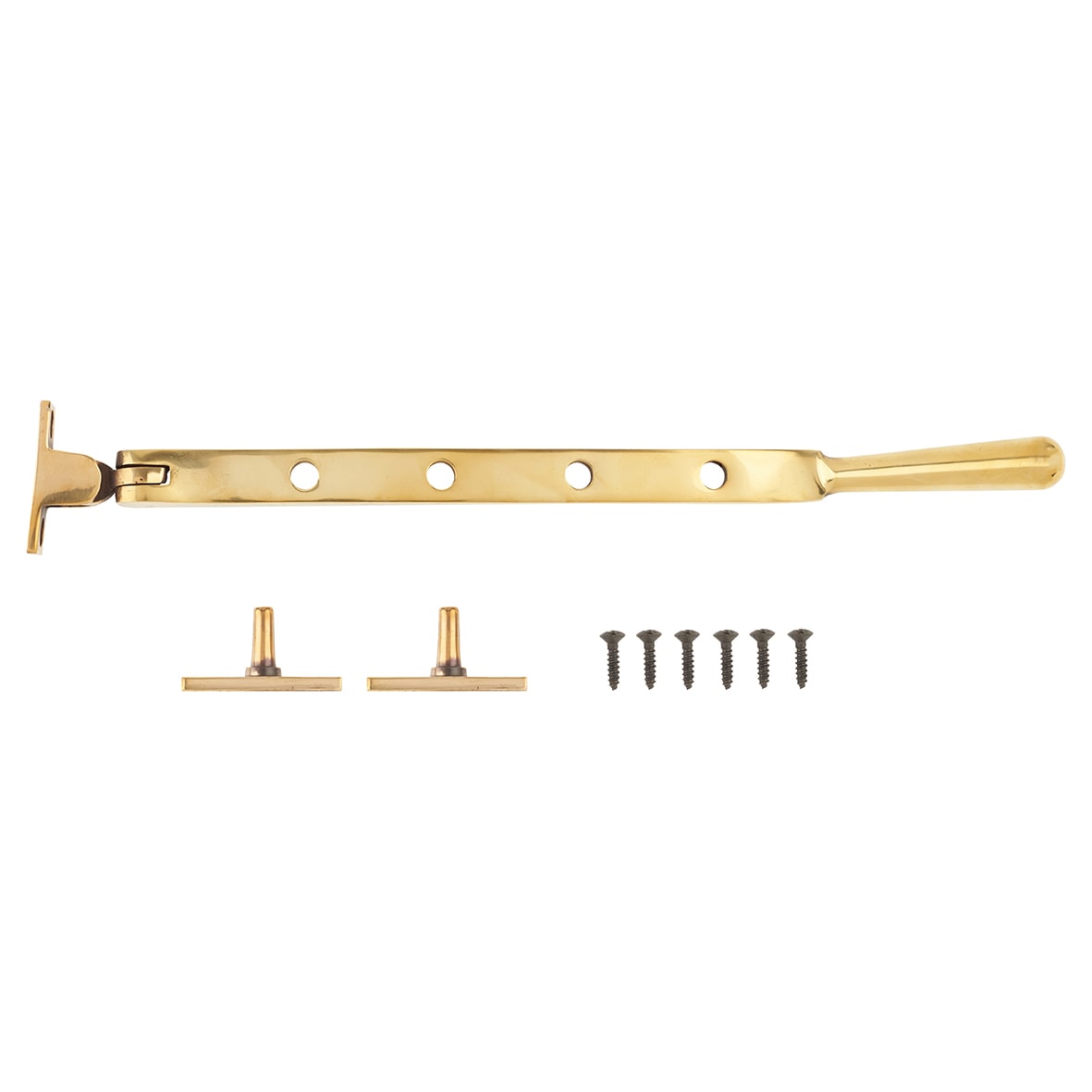 Newbury Casement Window Stay - 10"/250mm Length - Aged Brass - view 4