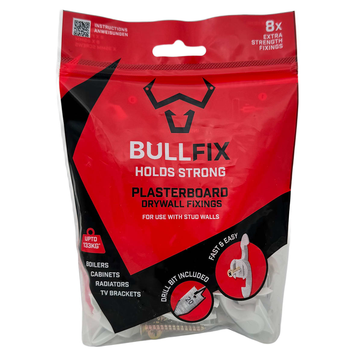 Extra Heavy Duty Plasterboard Fixings Starter Kit - 5 x 20mm - Pack of 8 - view 7