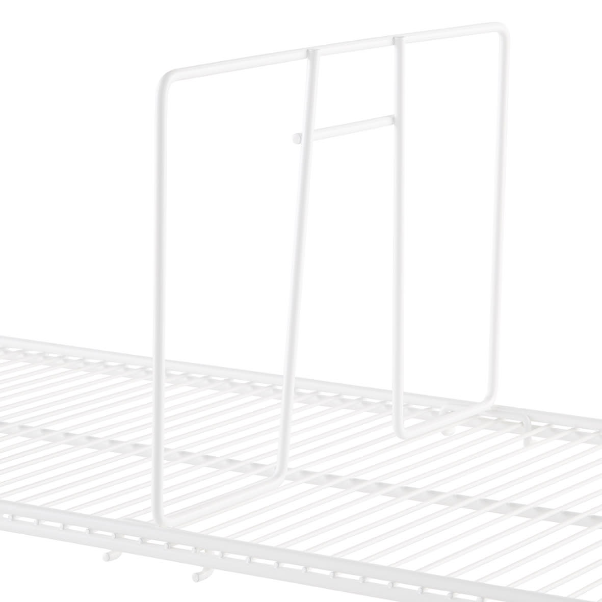 Top Track System - Click In Ventilated Wire Shelf Divider - 411 x 54 x 200mm - White - view 2