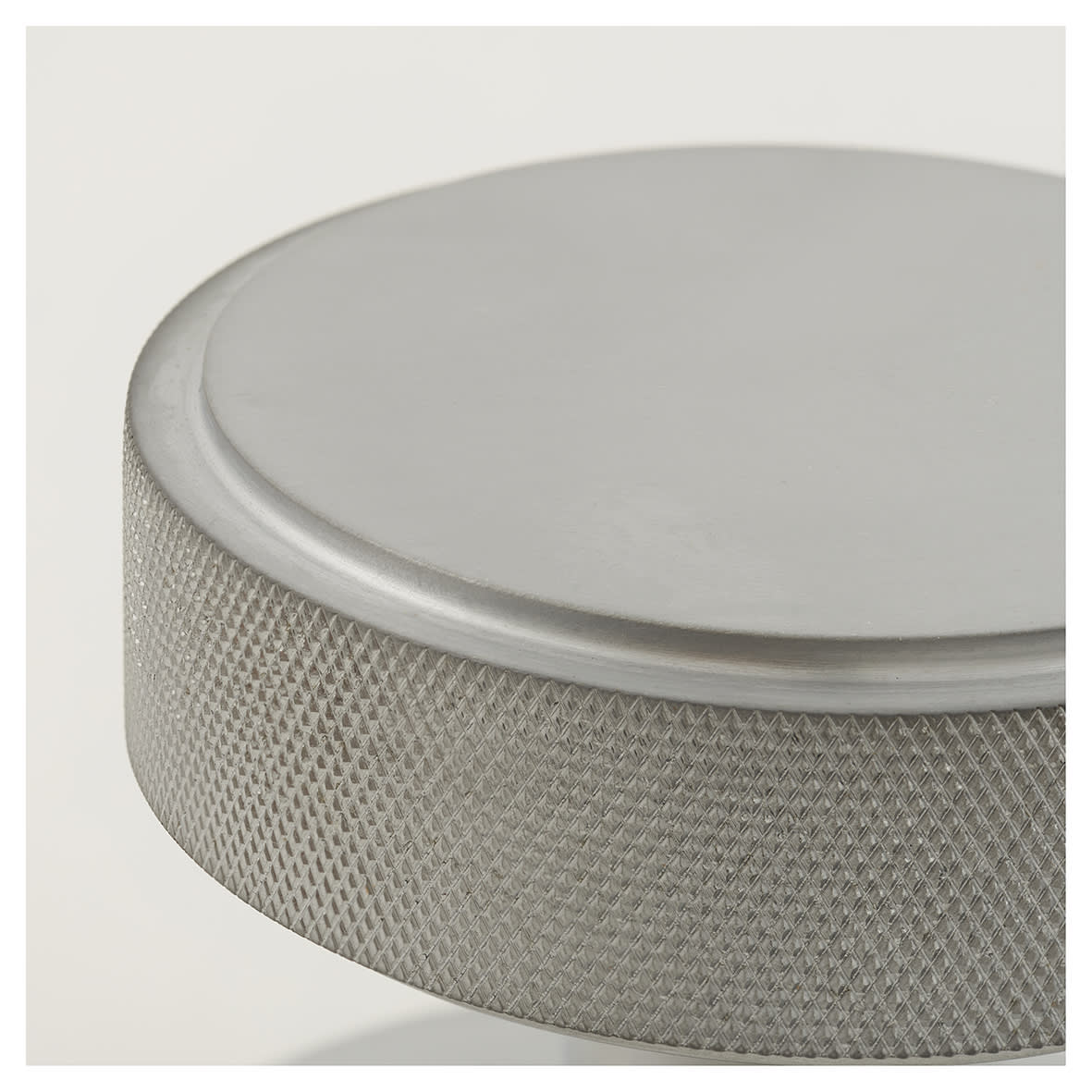 Satin Chrome Round Knurled Centre Door Knob - 80mm Rose Diameter - view 4