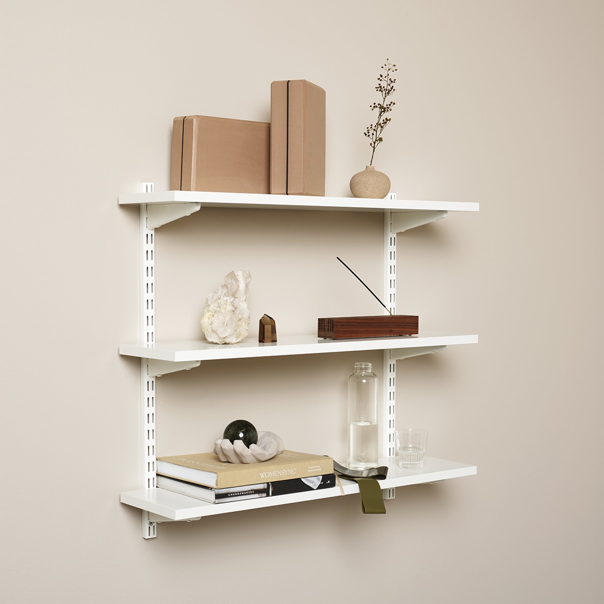 Twin Slot Shelving System - Shelf Bracket for Solid Shelving - 320mm Length - White - view 3