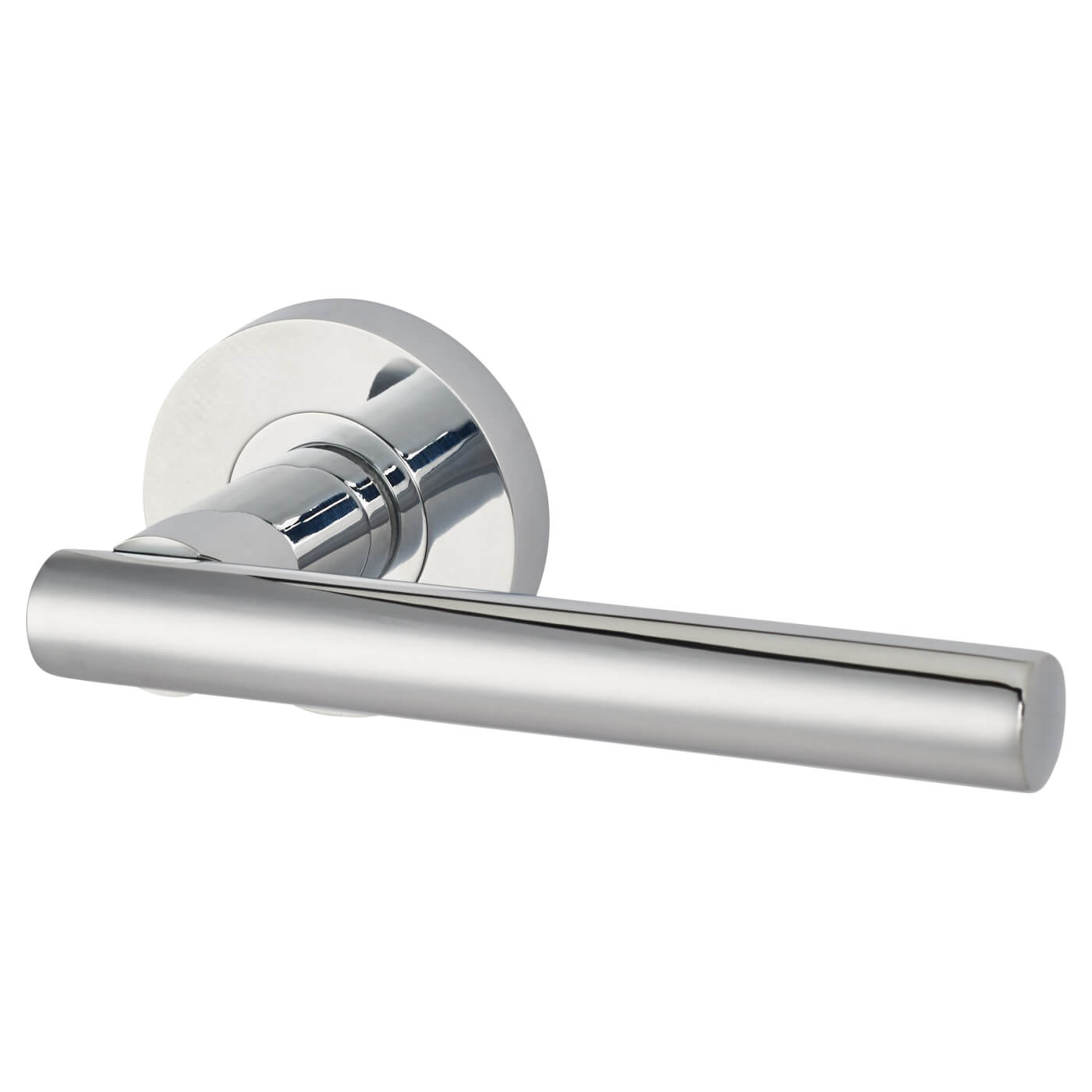 Polished Chrome Door Handles on Round Rose - Eden Range - view 2