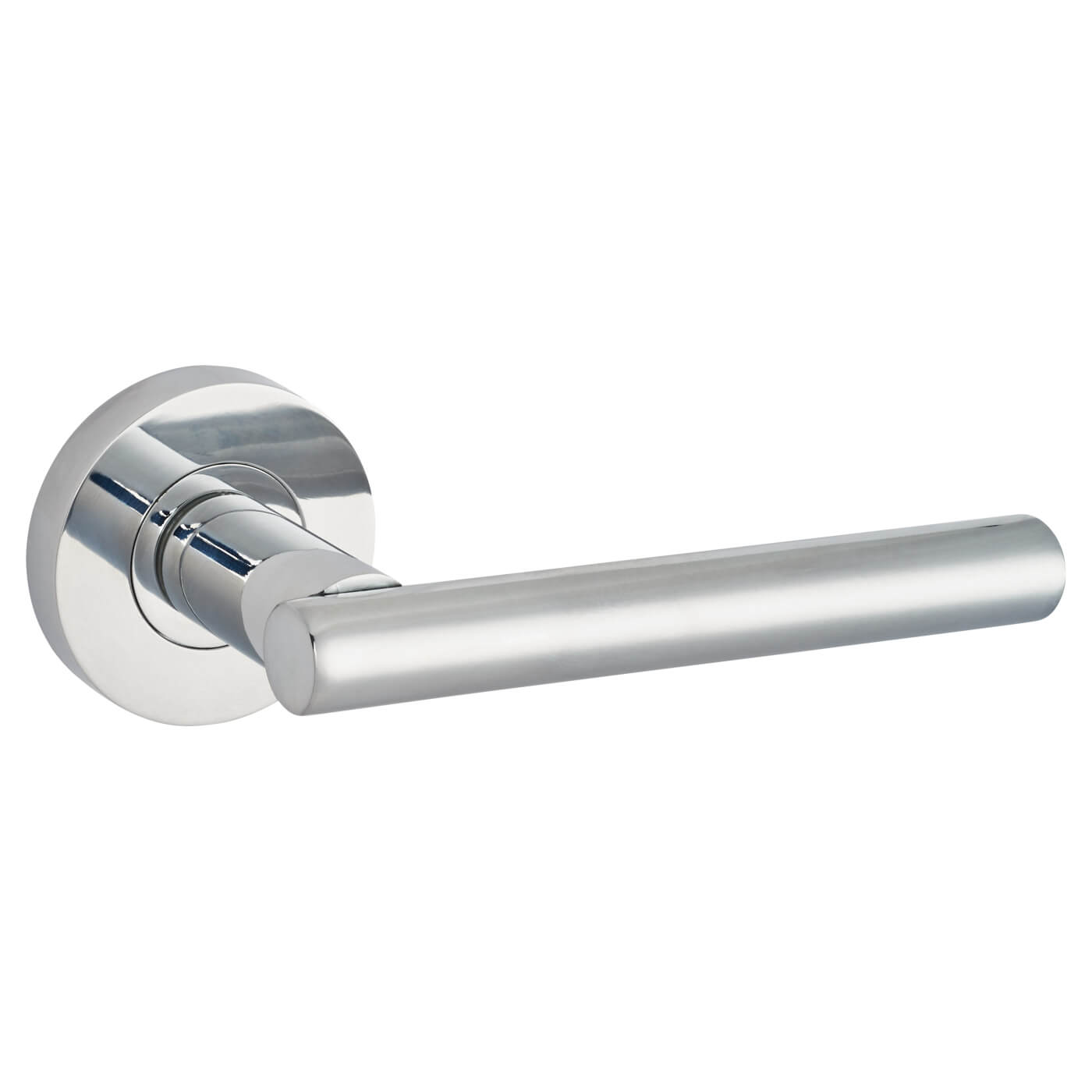 Polished Chrome Door Handles on Round Rose - Eden Range - view 3