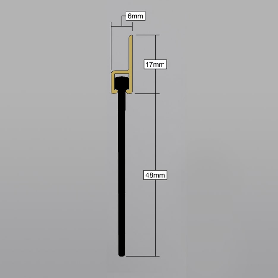 Garage Door Seal 50mm - 2134mm Length - Gold - view 2
