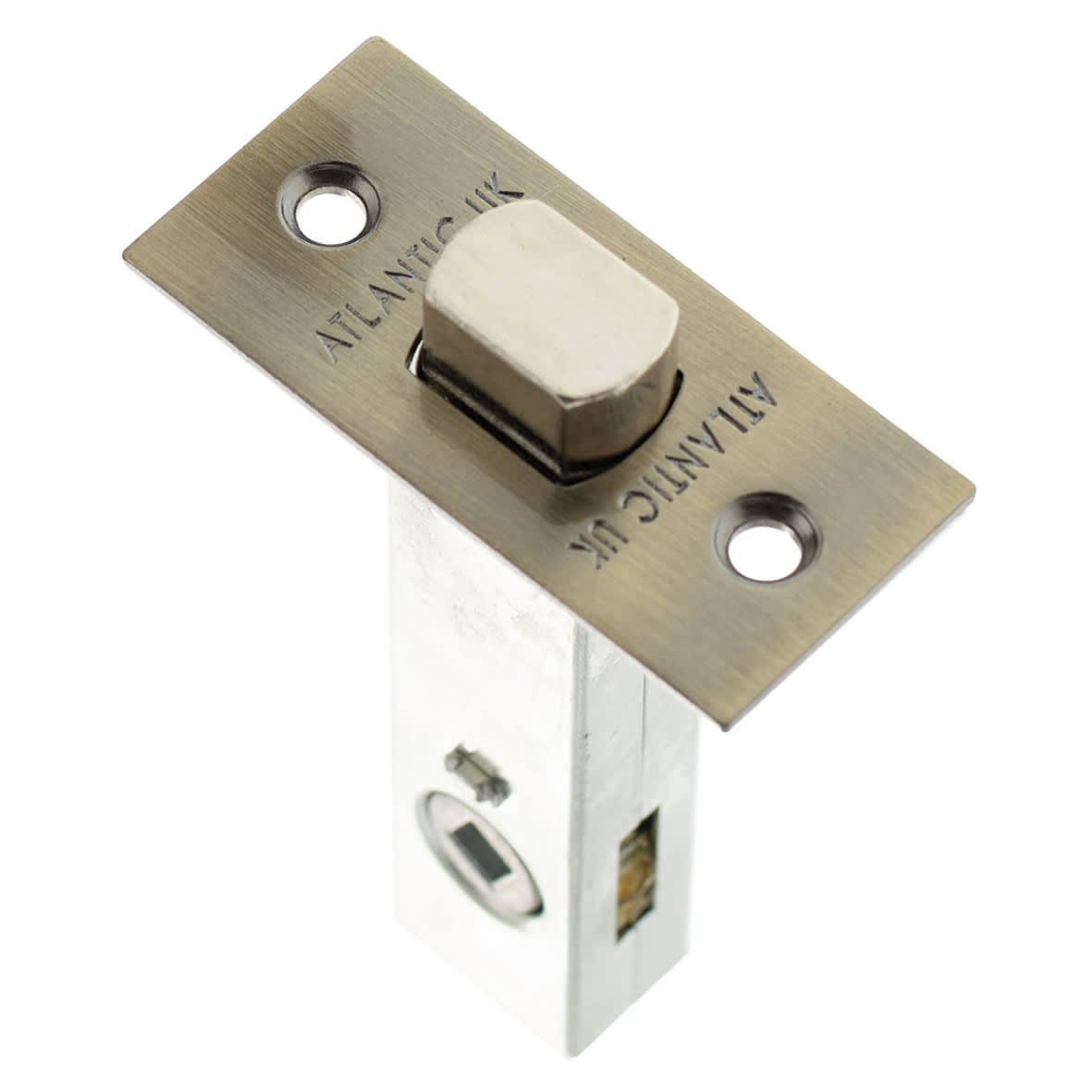 5mm Tubular Bathroom Deadbolt - 80mm Case - 60mm Backset - Square - Antique Brass - view 2