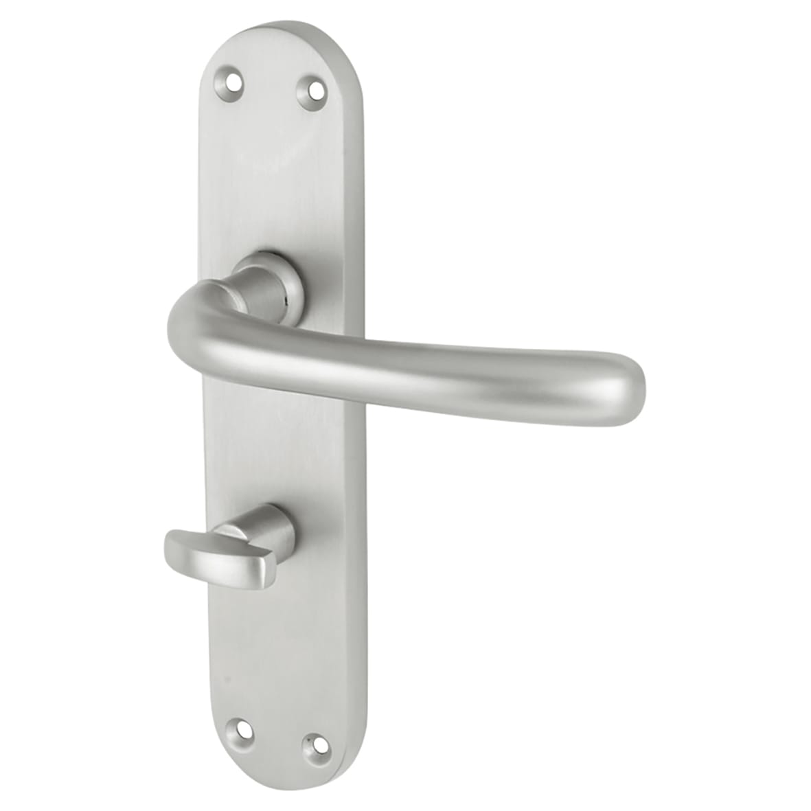 Satin Chrome Bathroom Lock Door Handles Pack - Sassari Range - view 2