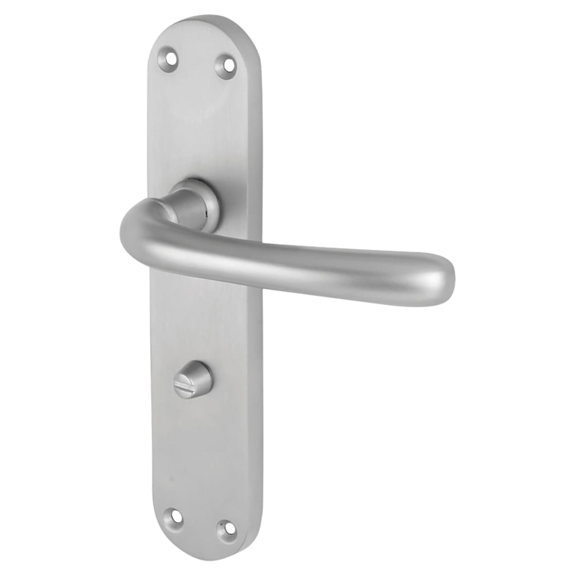 Satin Chrome Bathroom Lock Door Handles Pack - Sassari Range - view 3