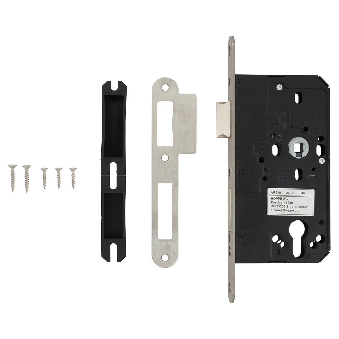 Euro Profile DIN Sashlock - 88mm Case - 60mm Backset - Radius - Satin Stainless Steel - view 2