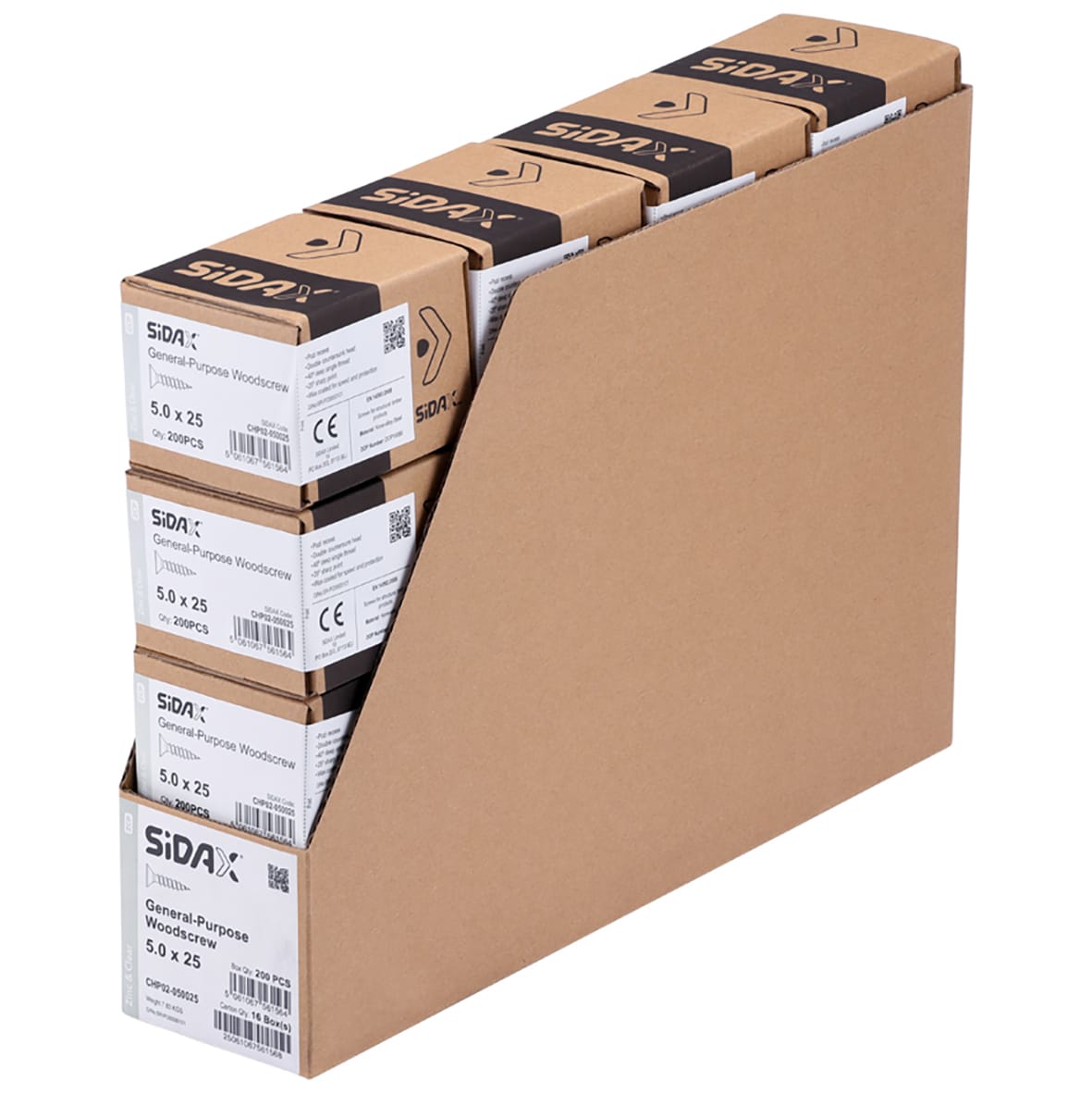 General Purpose Pozi Countersunk Chipboard Wood Screws - 5.0 x 25mm - Zinc Plated - Pk of 200 - view 3