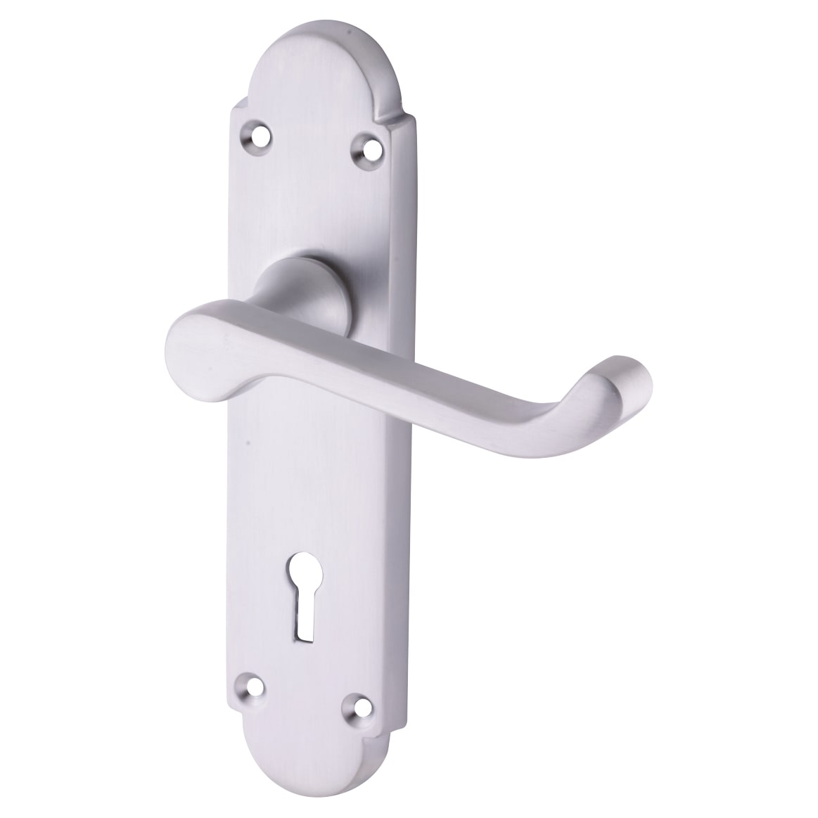 Satin Chrome Victorian Summer Scroll 3 Lever Sashlock Door Handles Pack - view 3