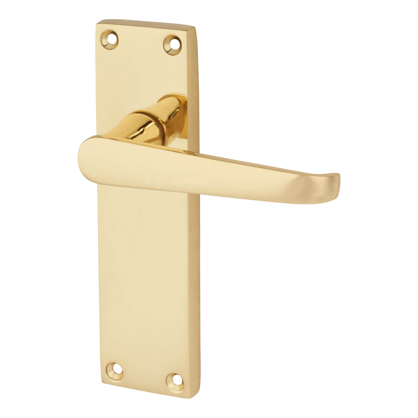 Polished Brass Budget Straight Latch Door Handles - Mia Range - 153 x 42mm - view 2