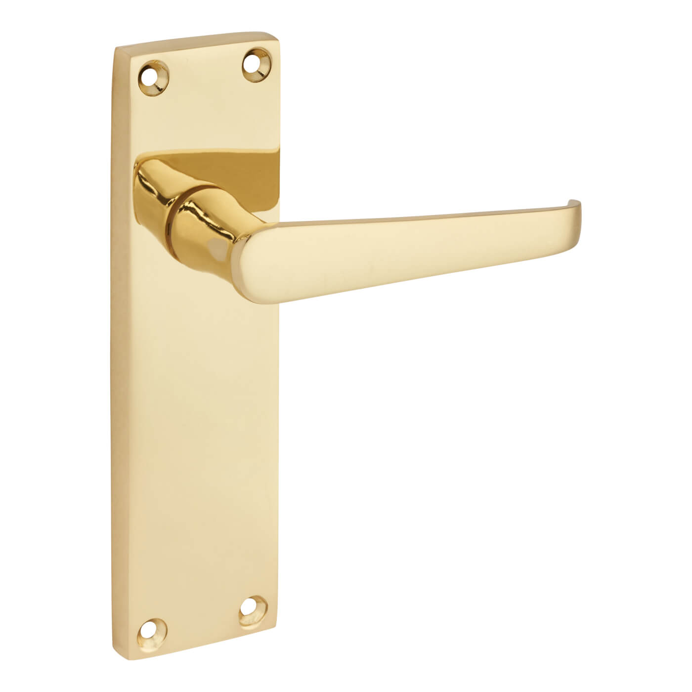 Polished Brass Budget Straight Latch Door Handles - Mia Range - 153 x 42mm - view 3