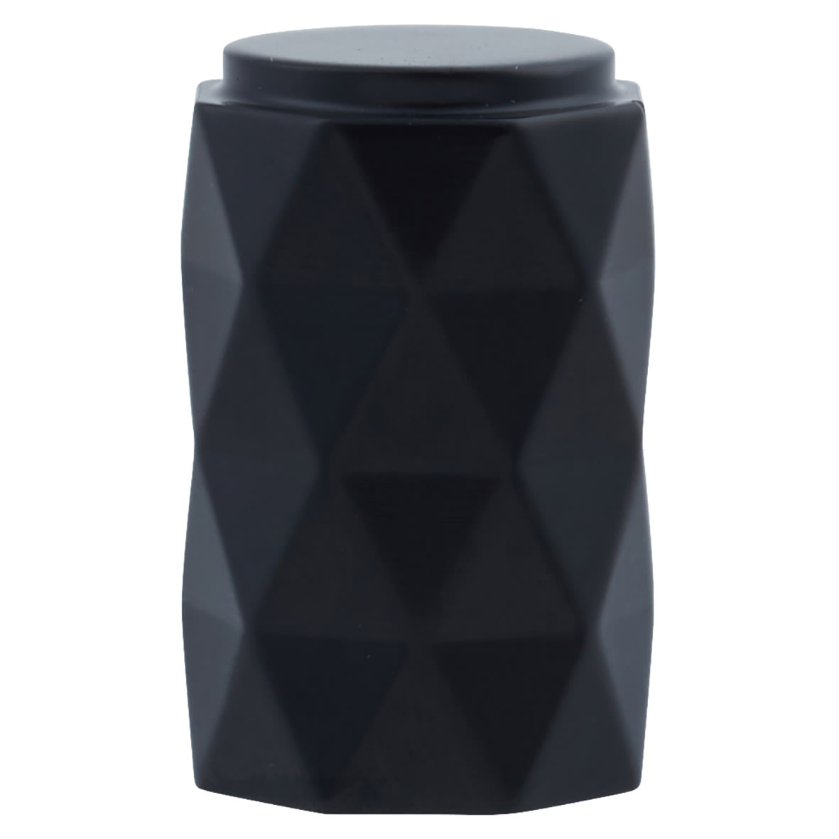 Diamond Cut Cylinder Cabinet Knob - 20mm Diameter - Matt Black - view 2