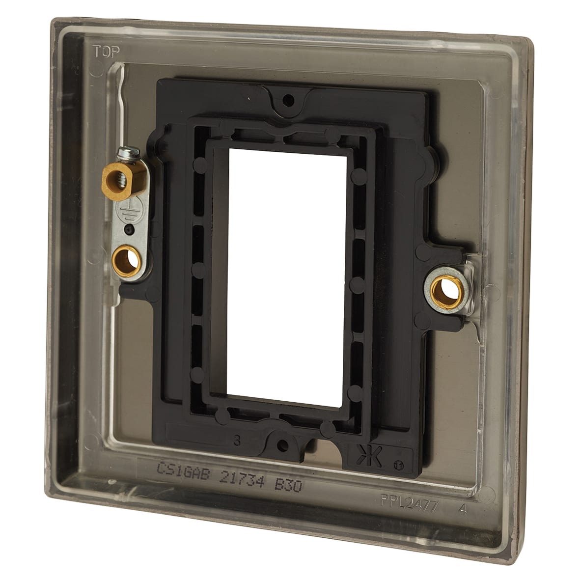 1 Gang 1 Module Euro Faceplate - Antique Brass - view 2