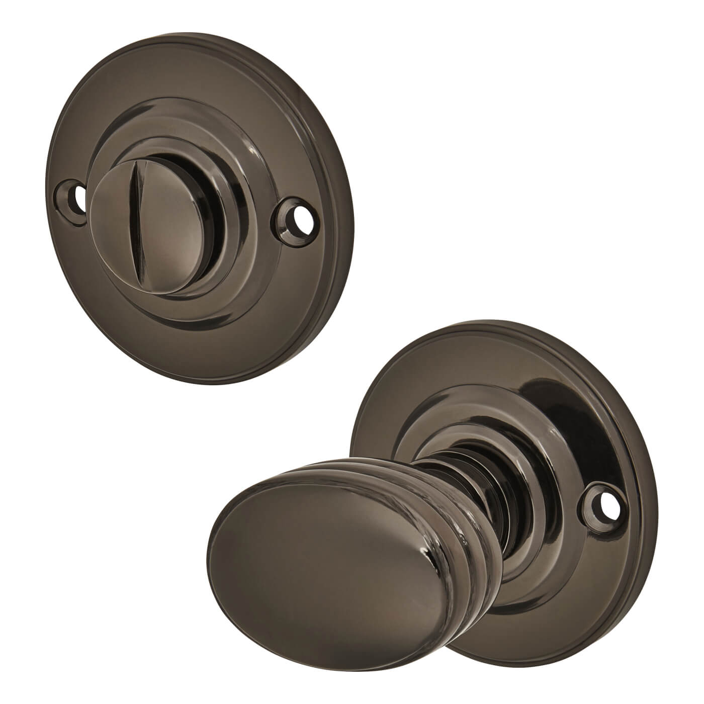 Bathroom Turn & Release - 40mm Diameter - Black Nickel - view 2