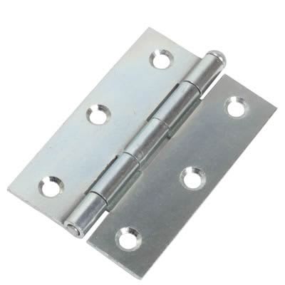 Loose Pin Steel Butt Door Hinge - 89 x 58mm - Bright Zinc Plated - Pair - view 2