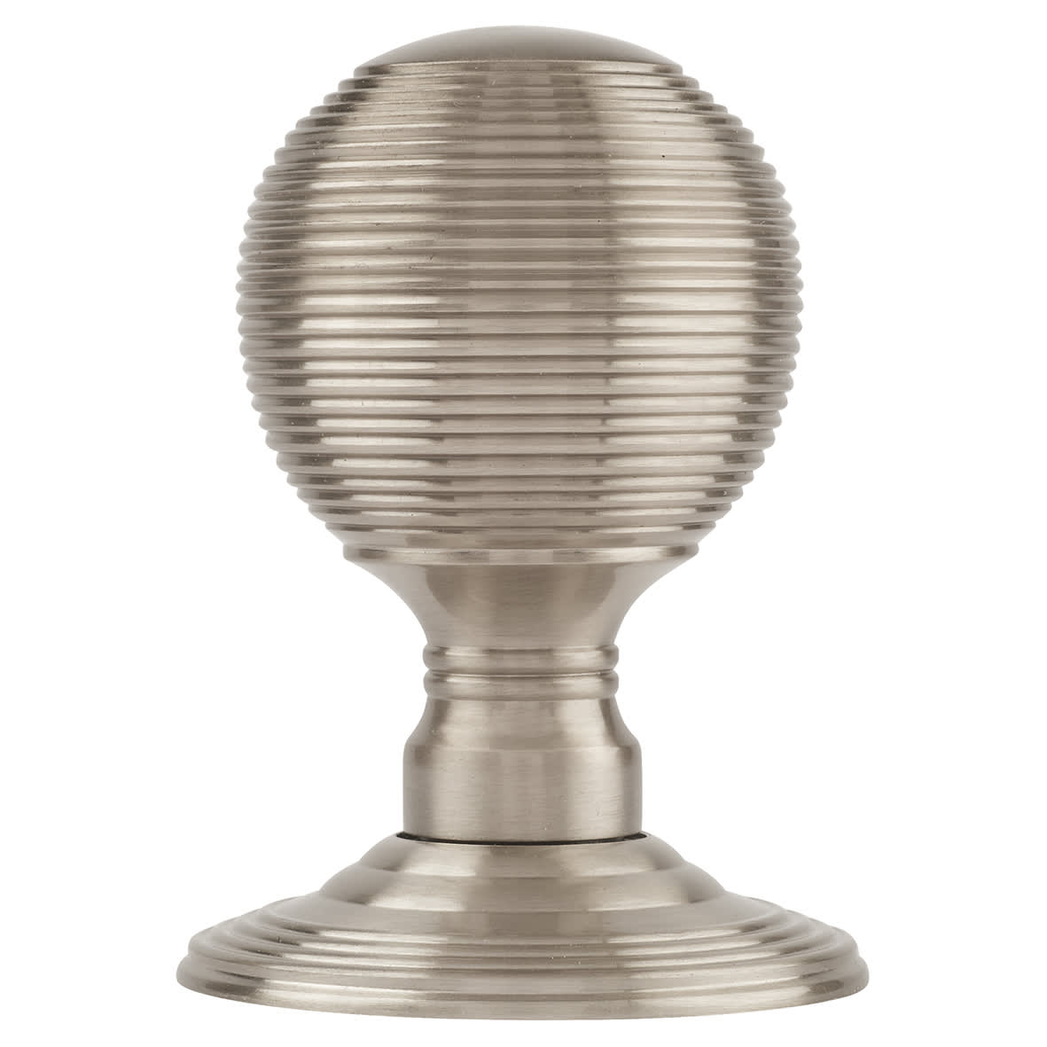 Satin Nickel Beehive Mortice Door Knob - 60mm Rose Diameter - view 2