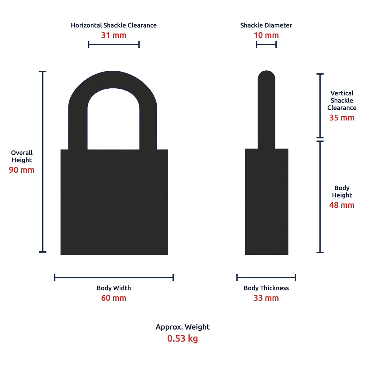 Watchman by Squire Laminated Padlock - 60mm Body - 30 x 38mm Shackle - Keyed to Differ - Silver - view 5