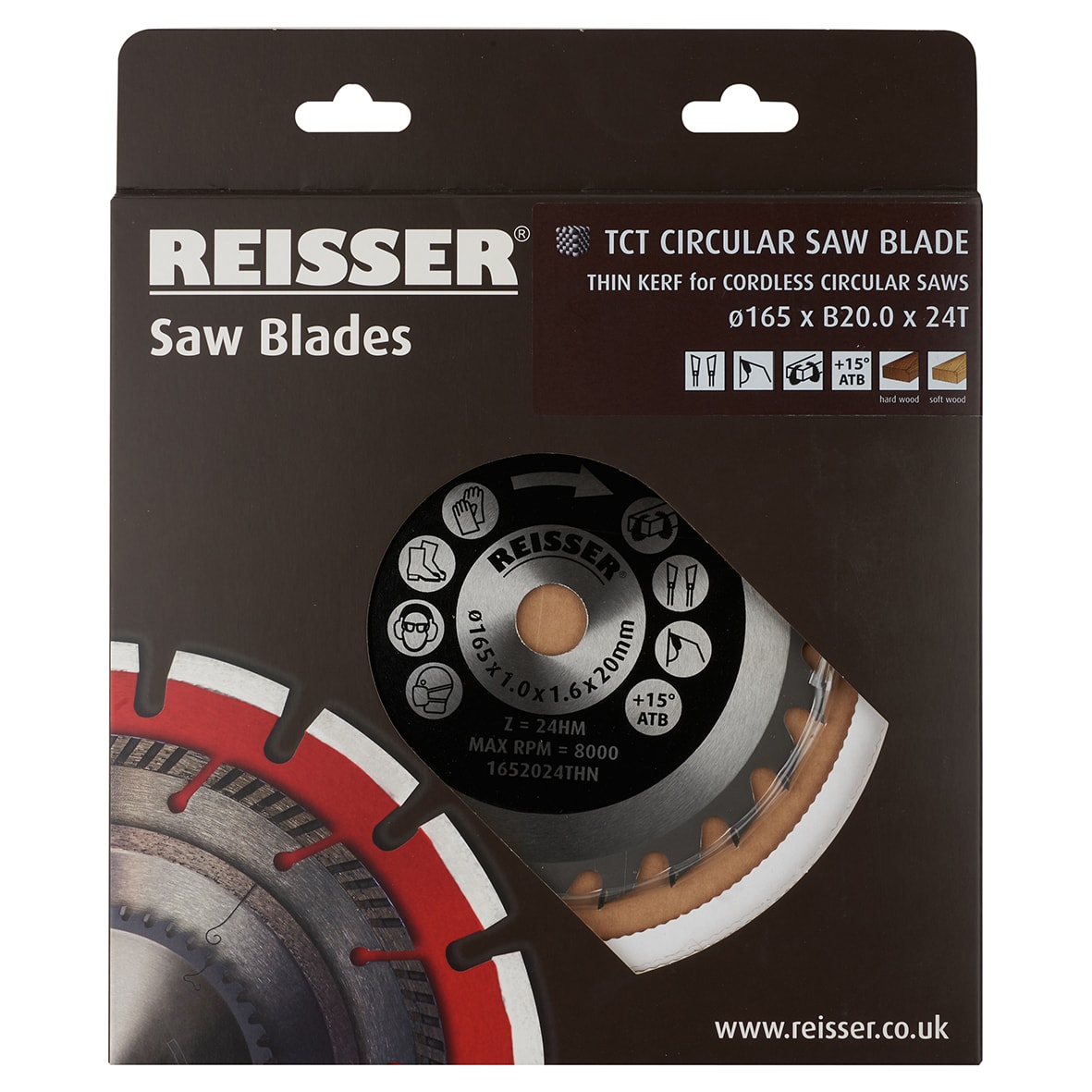 TCT Circular Saw Blade - 165 x 20mm - 24T - Wood - Thin Kerf - view 2