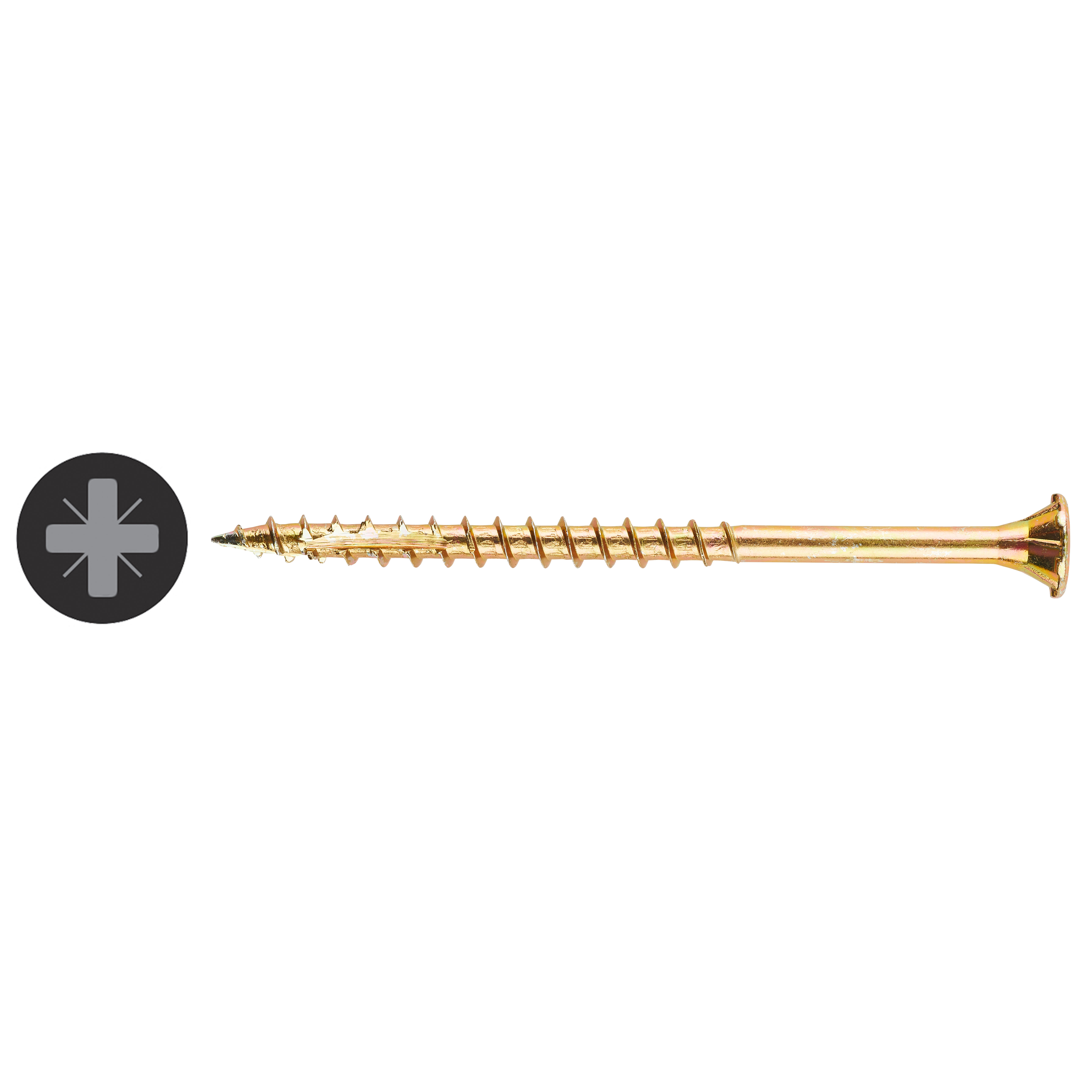 Cutter Pozi Countersunk Wood Screws Tub - 5.0 x 80mm - Yellow Zinc - Pack of 400 - view 3