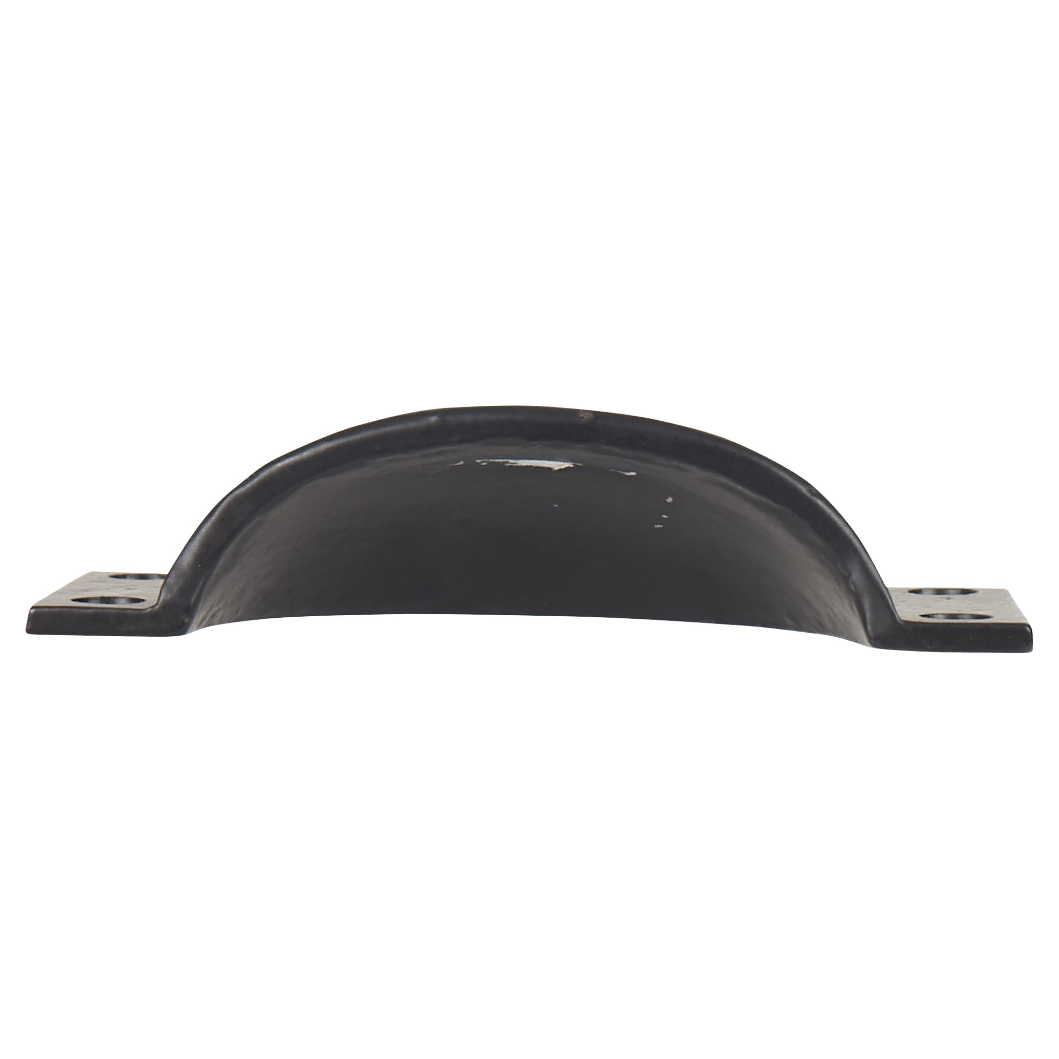 Square Cabinet Cup Handle - 84mm Centres - Black Iron - view 3