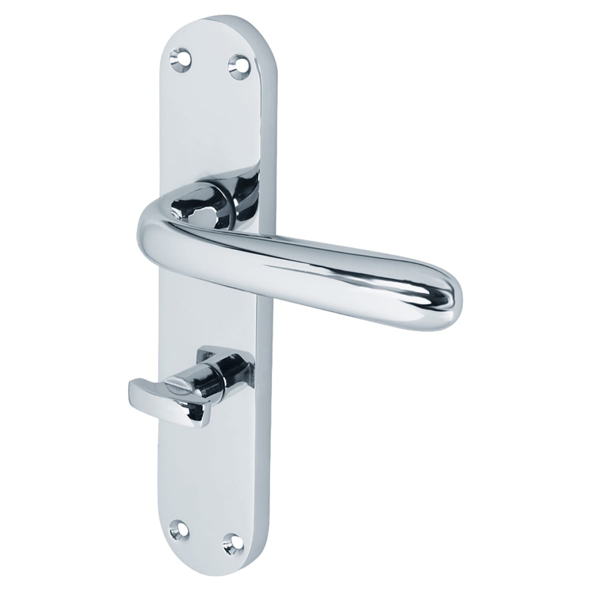 Polished Chrome Bathroom Lock Door Handles Pack - Arezzo Range - view 2