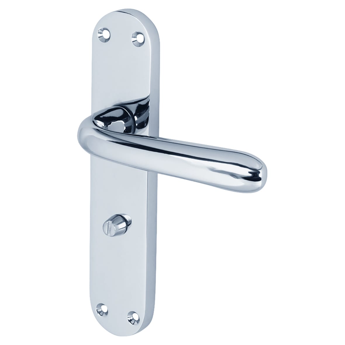 Polished Chrome Bathroom Lock Door Handles Pack - Arezzo Range - view 3