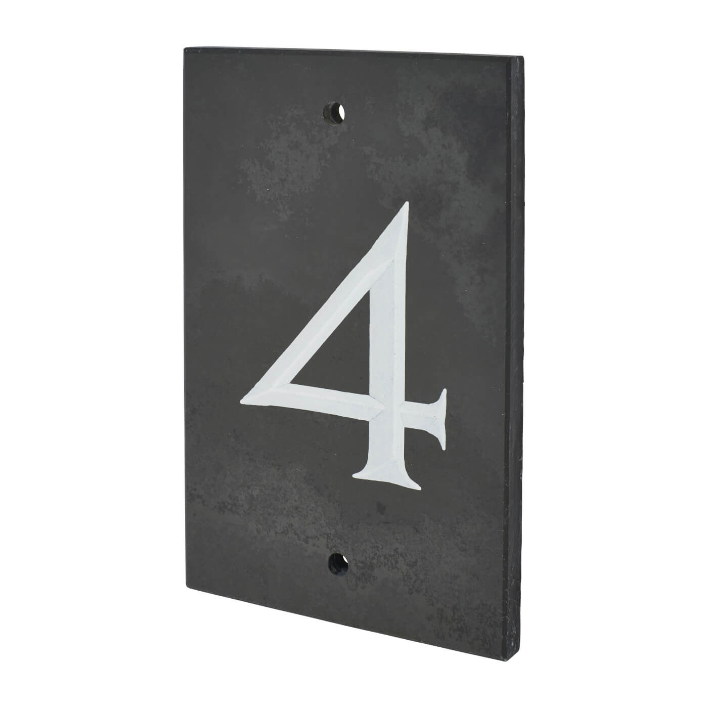 Slate Screw Fix Door Numeral - 4 - 140 x 90mm - Polished Black - view 2